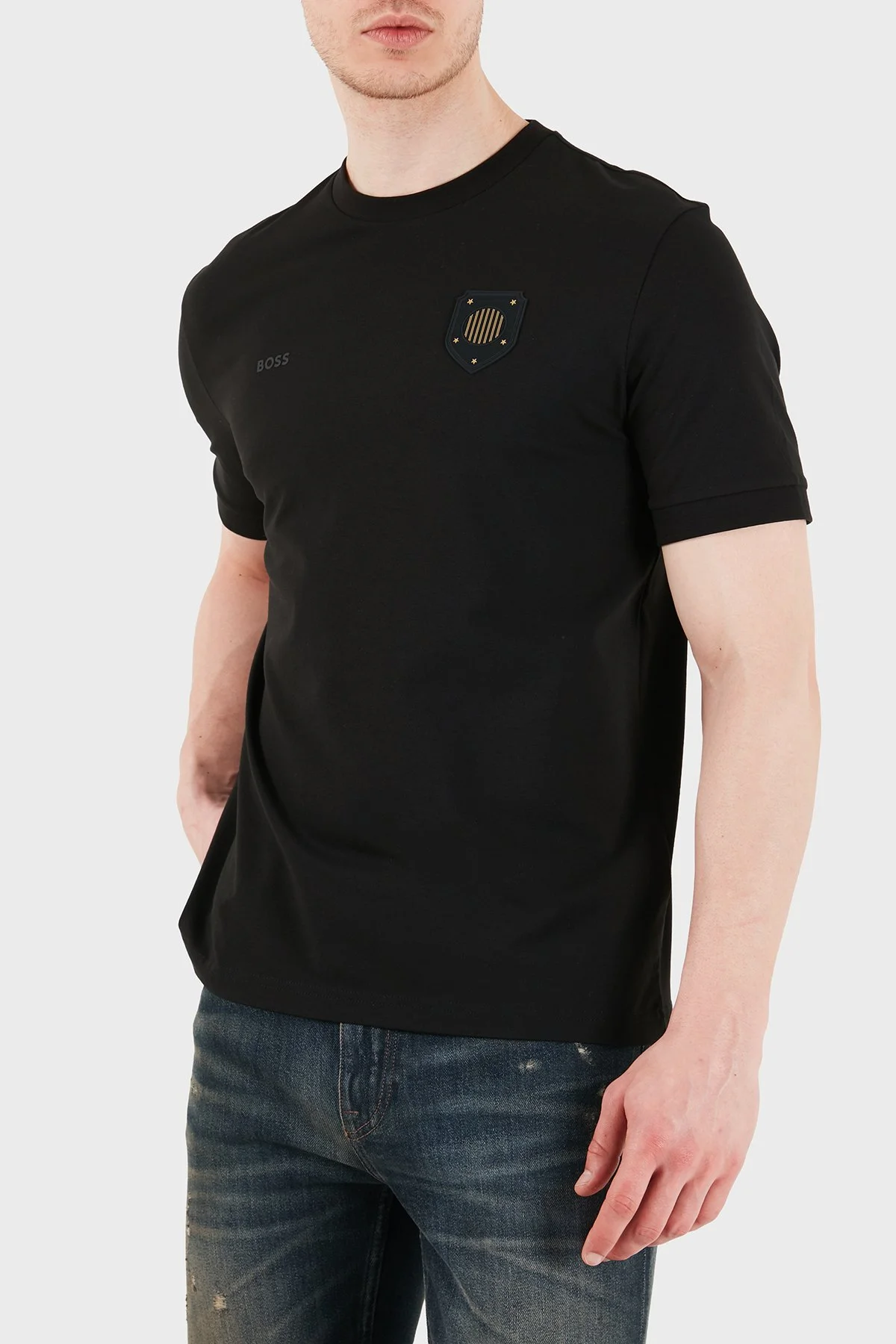 Boss Logolu Pamuklu Regular Fit Bisiklet Yaka Erkek T Shirt 50562134 001 SİYAH - 5