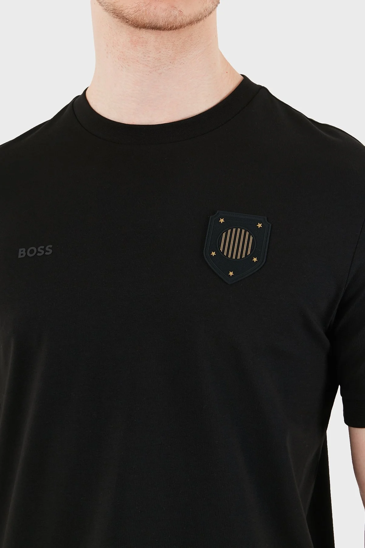 Boss Logolu Pamuklu Regular Fit Bisiklet Yaka Erkek T Shirt 50562134 001 SİYAH - 6