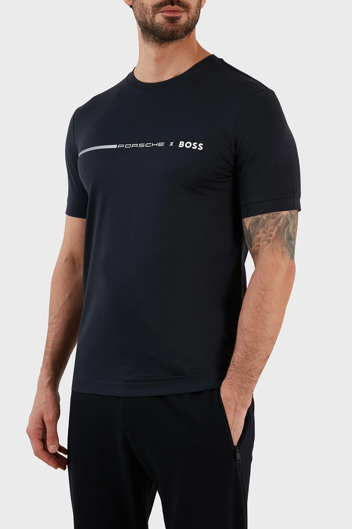 Boss Logolu Pamuklu Regular Fit Bisiklet Yaka Merserize Erkek T Shirt 50492425 404 LACİVERT - 2