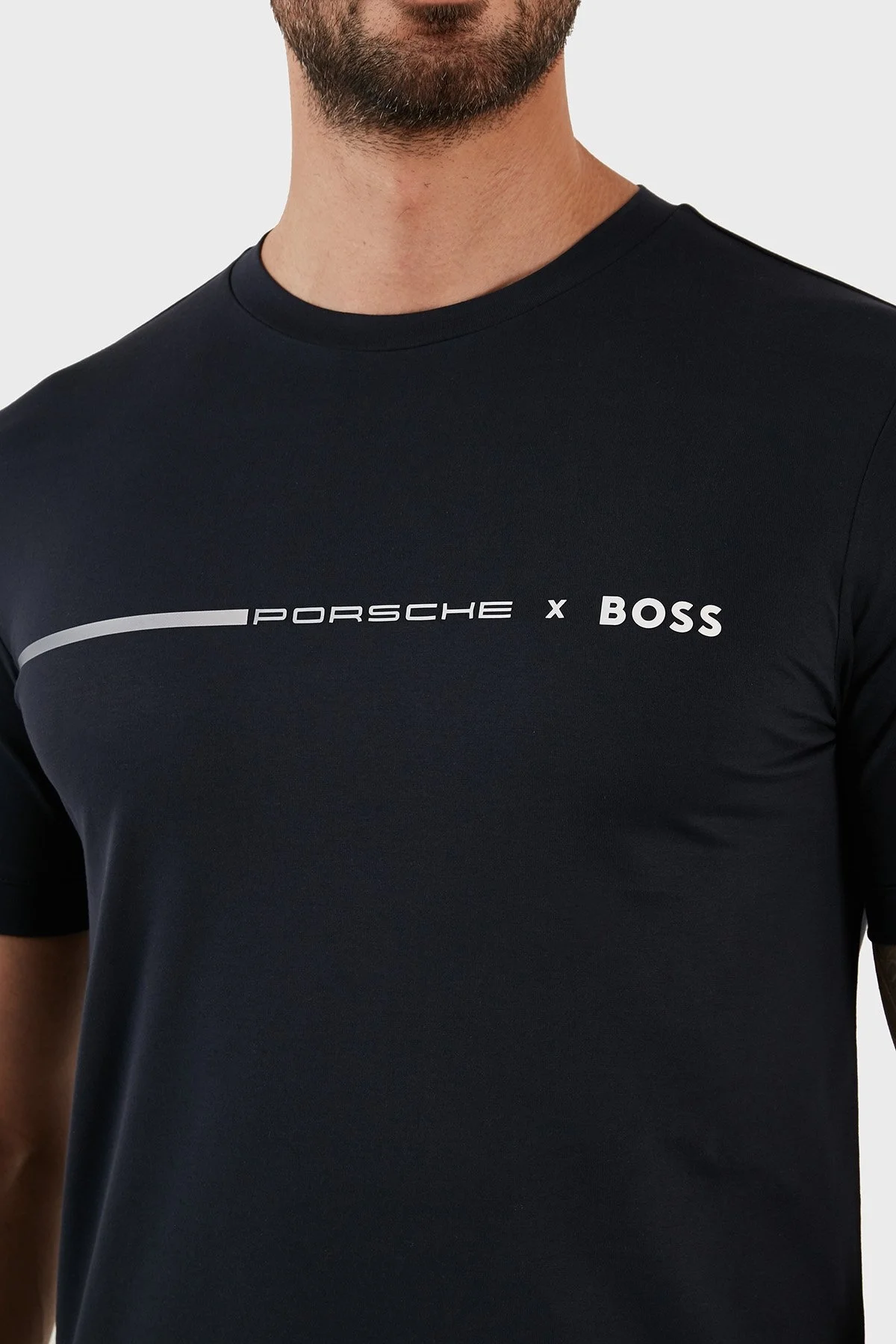 Boss Logolu Pamuklu Regular Fit Bisiklet Yaka Merserize Erkek T Shirt 50492425 404 LACİVERT - 4
