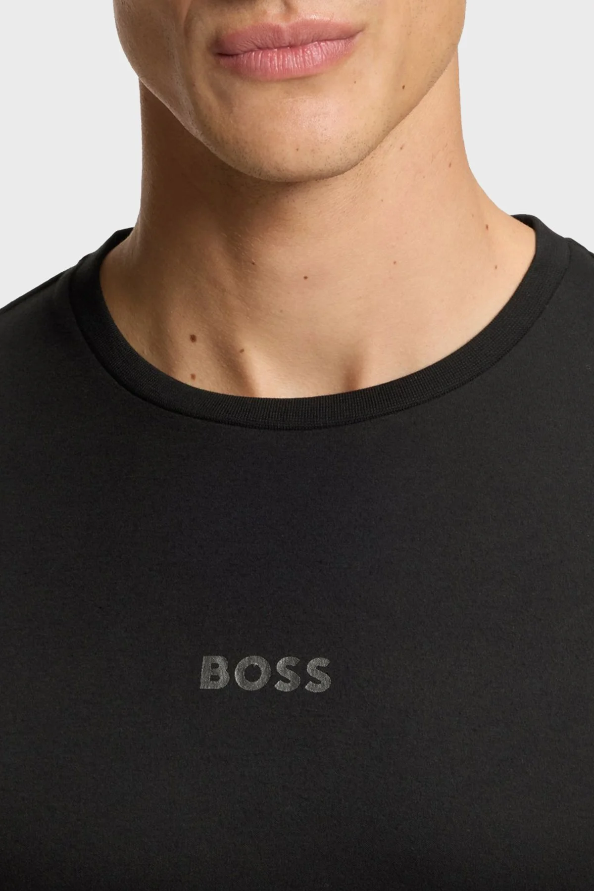 Boss Logolu Pamuklu Regular Fit Bisiklet Yaka Uzun Kollu Erkek Pijama Takımı 50550547 001 SİYAH - 4