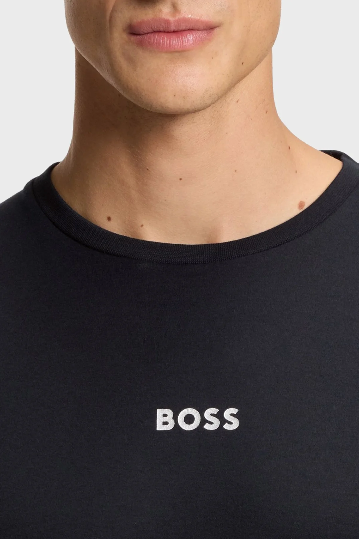 Boss Logolu Pamuklu Regular Fit Bisiklet Yaka Uzun Kollu Erkek Pijama Takımı 50550547 402 LACİVERT - 4