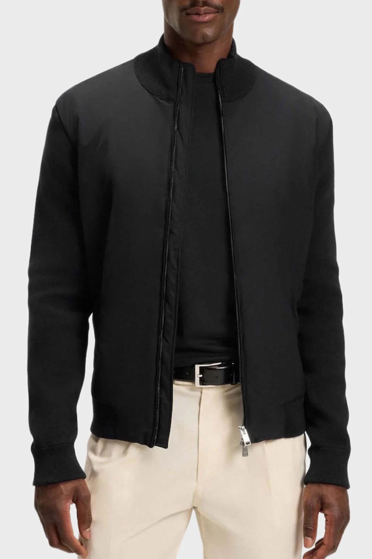 Boss Logolu Pamuklu Regular Fit Dik Yaka Yumuşak Dokulu Erkek Ceket 50543135 001 SİYAH - 1