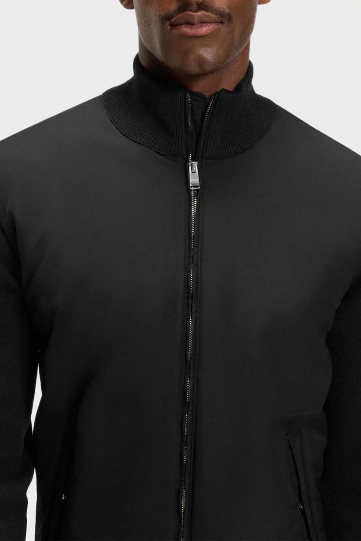 Boss Logolu Pamuklu Regular Fit Dik Yaka Yumuşak Dokulu Erkek Ceket 50543135 001 SİYAH - 4