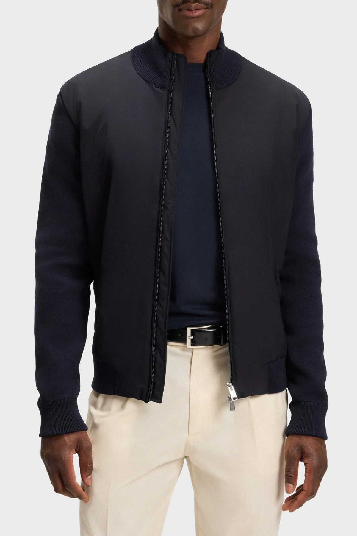 Boss Logolu Pamuklu Regular Fit Dik Yaka Yumuşak Dokulu Erkek Ceket 50543135 404 LACİVERT - 1