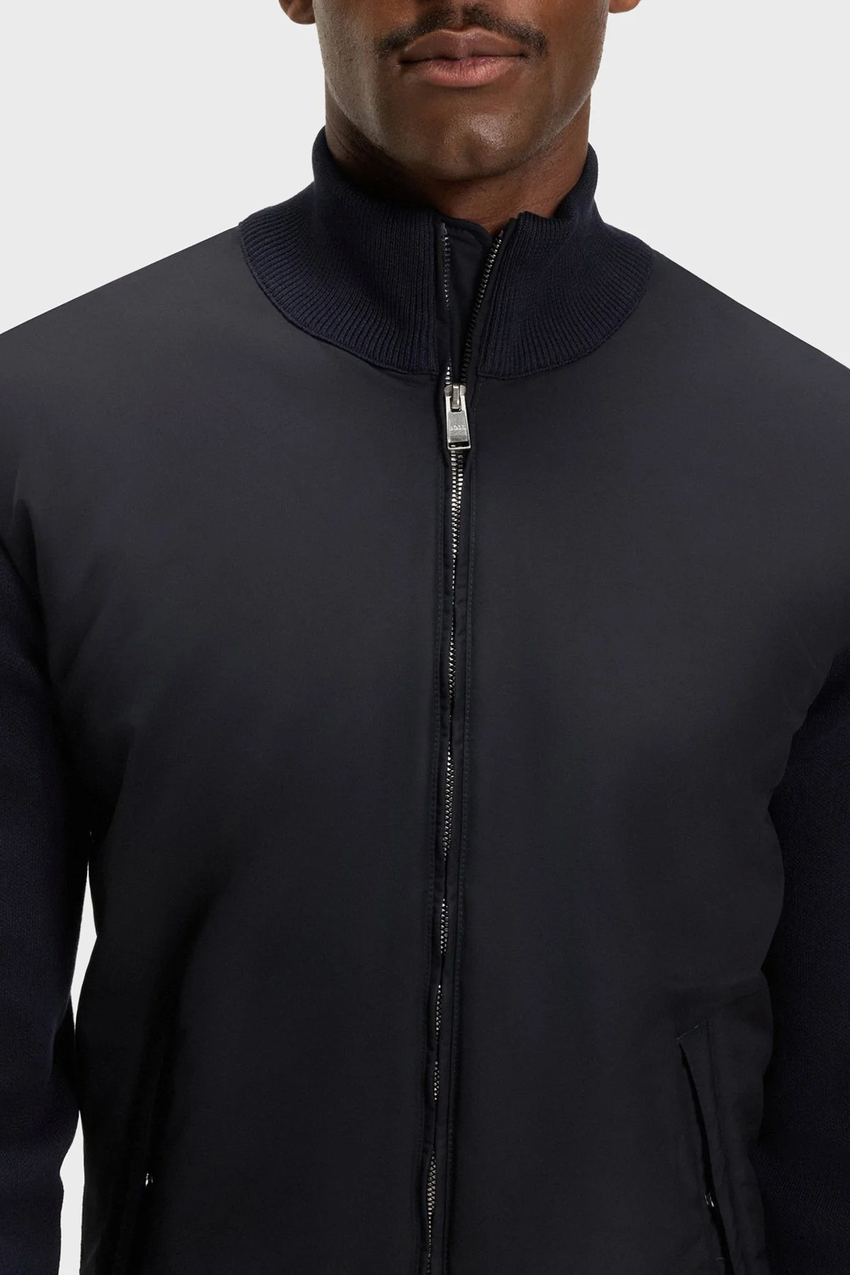 Boss Logolu Pamuklu Regular Fit Dik Yaka Yumuşak Dokulu Erkek Ceket 50543135 404 LACİVERT - 4