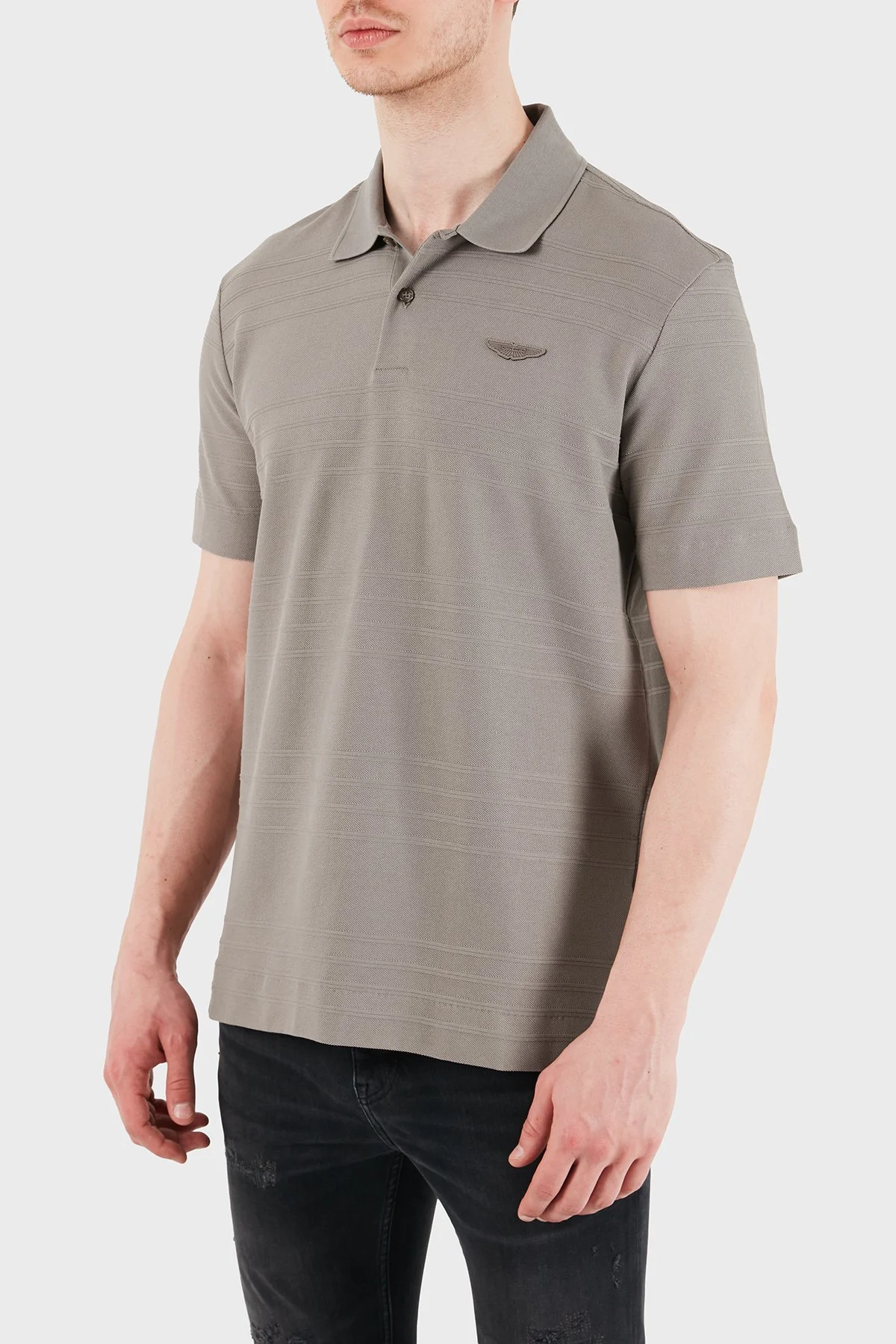 Boss Logolu Pamuklu Regular Fit Düğmeli Erkek Polo 50556174 077 GRİ - 4