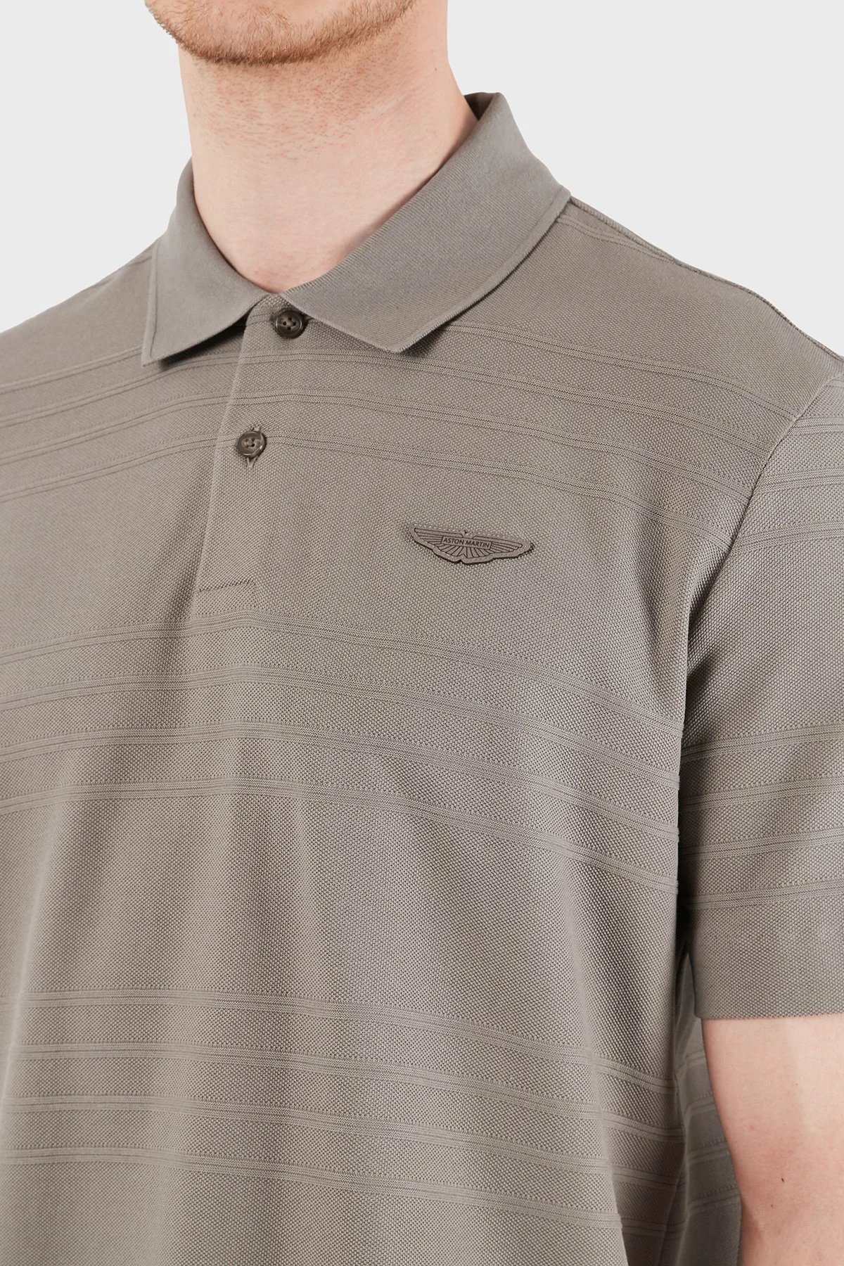 Boss Logolu Pamuklu Regular Fit Düğmeli Erkek Polo 50556174 077 GRİ - 5