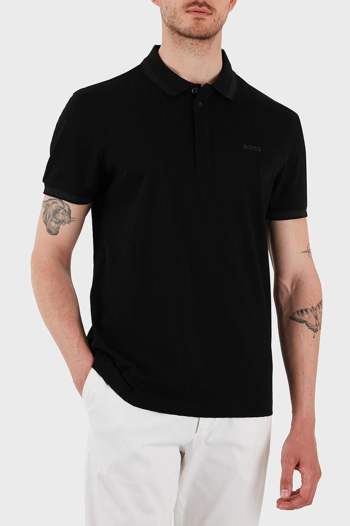 Boss Logolu Pamuklu Regular Fit Düğmeli Erkek Polo Yaka T Shirt 50538160 001 SİYAH - 5