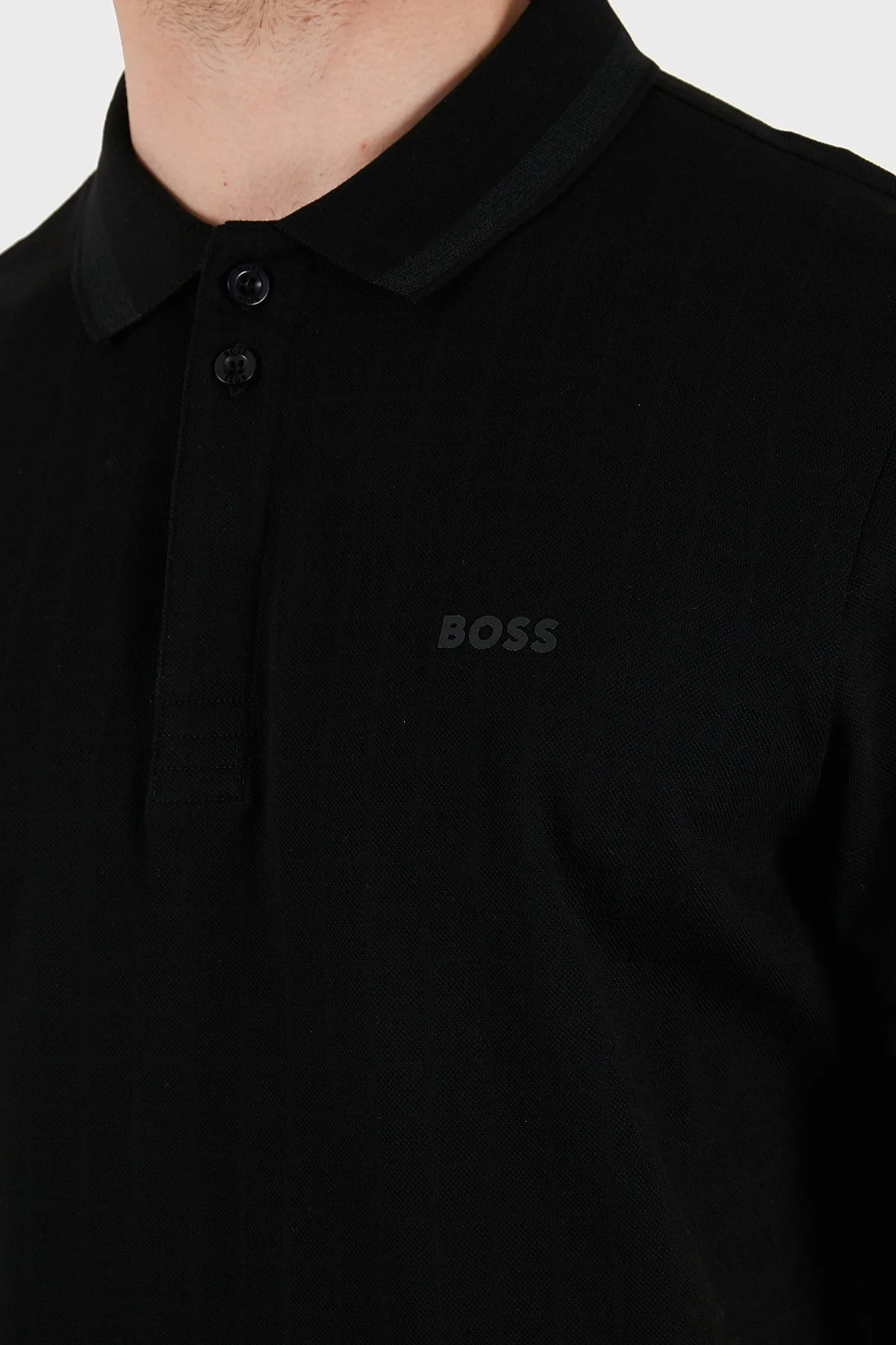 Boss Logolu Pamuklu Regular Fit Düğmeli Erkek Polo Yaka T Shirt 50538160 001 SİYAH - 6
