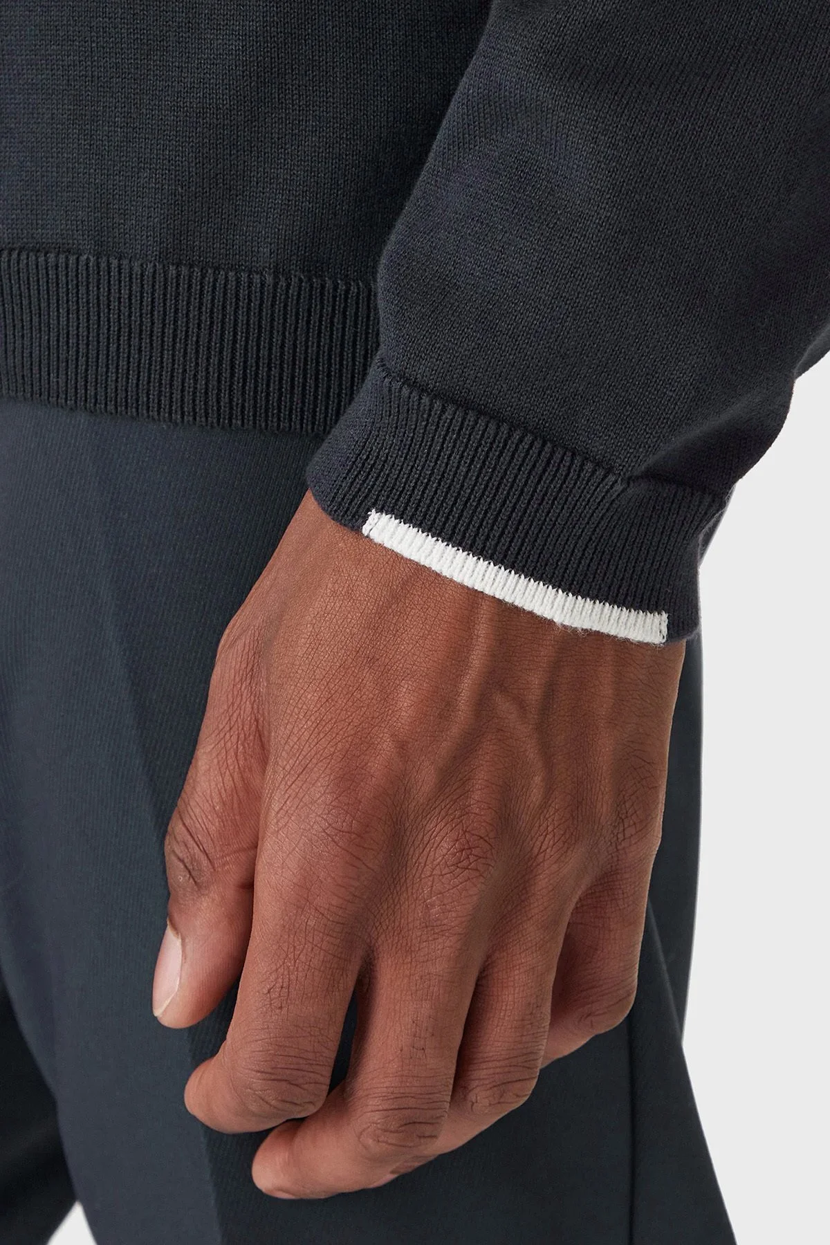 Boss Logolu Pamuklu Regular Fit Fermuarlı Erkek Polo Yaka Kazak 50551688 402 LACİVERT - 4