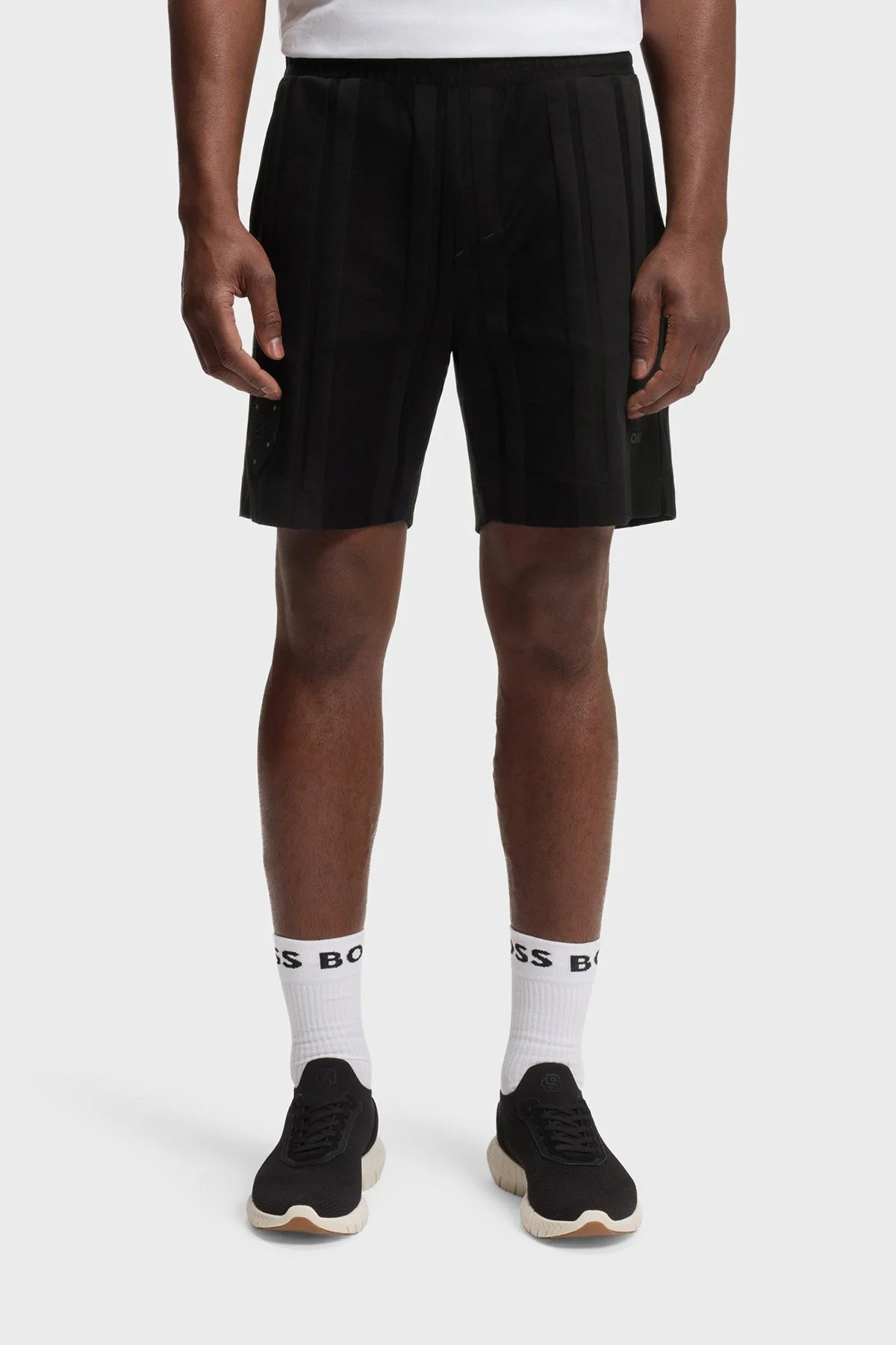 Boss Logolu Pamuklu Regular Fit Jarse Erkek Şort 50559252 001 SİYAH - 1