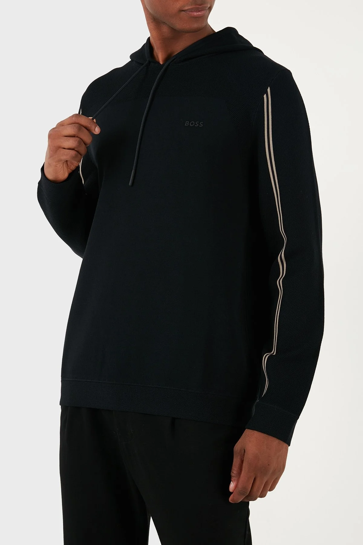 Boss Logolu Pamuklu Regular Fit Kapüşonlu Erkek Sweat 50523284 001 SİYAH - 4