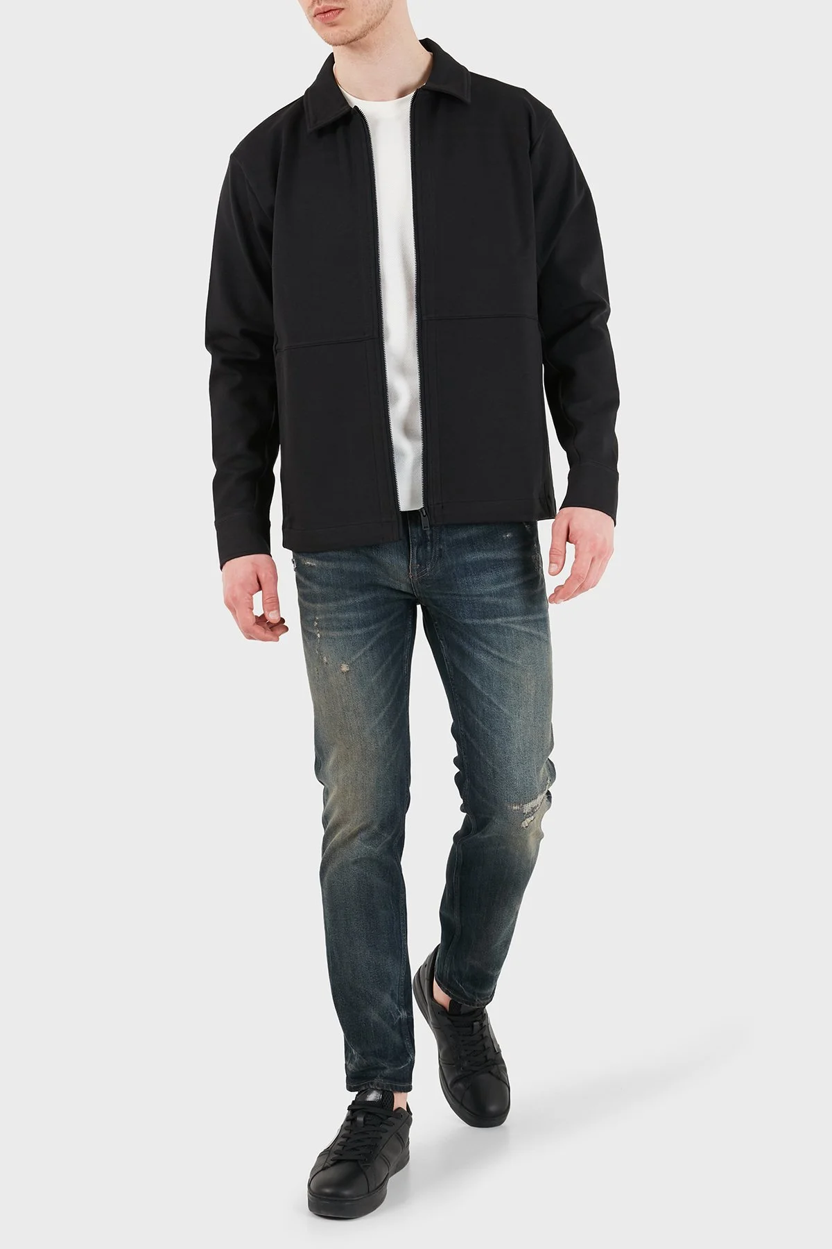 Boss Logolu Pamuklu Regular Fit Klasik Yaka Fermuarlı Erkek Sweat 50554869 001 SİYAH - 2