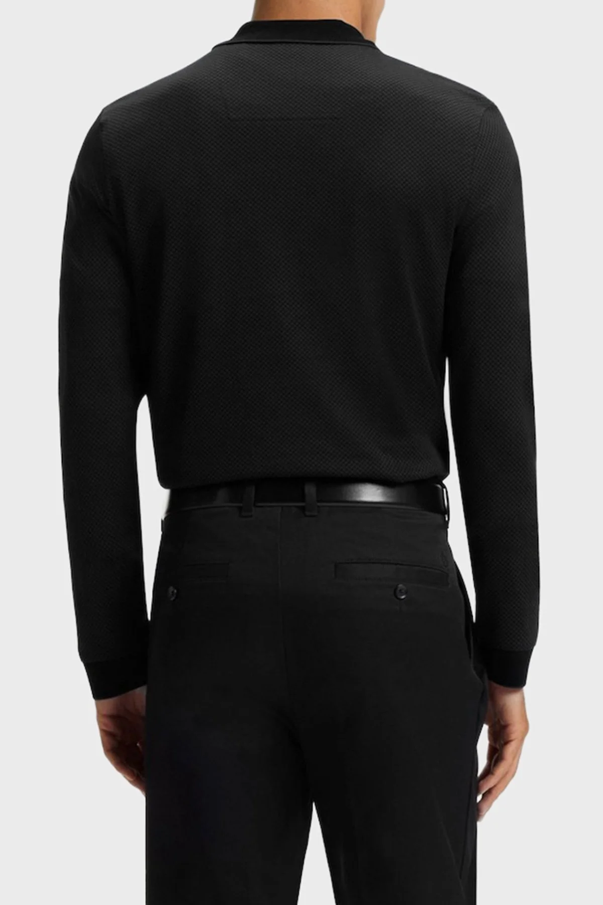 Boss Logolu Pamuklu Regular Fit Yarım Fermuarlı Erkek Polo Yaka Kazak 50549583 001 SİYAH - 3