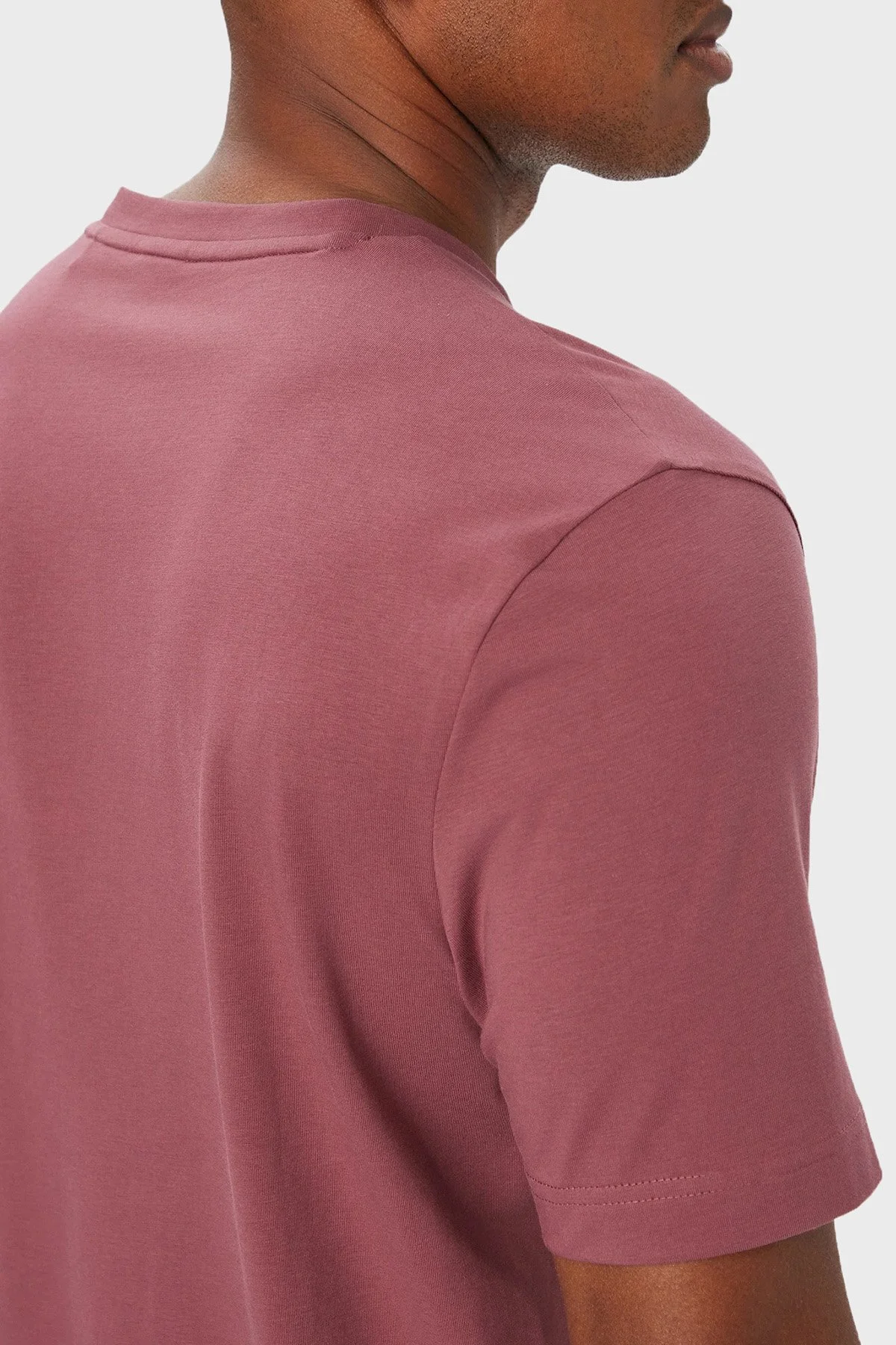 Boss Logolu Pamuklu Relaxed Fit Bisiklet Yaka Erkek T Shirt 50473278 618 Bordo - 4