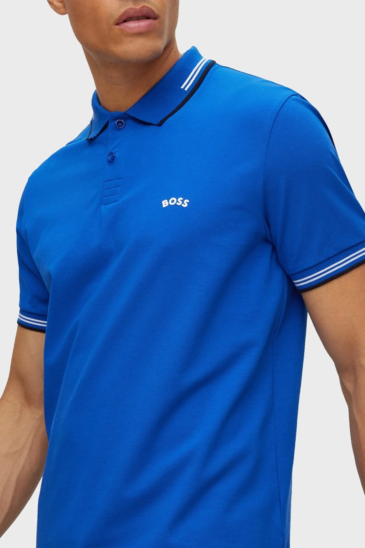 Boss Logolu Pamuklu Slim Fit Erkek Polo T Shirt 50469245 432 SAKS - 4