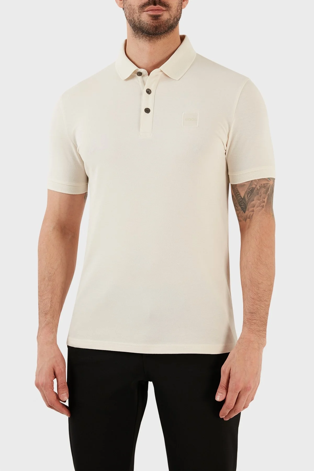 Boss Logolu Pamuklu Slim Fit Erkek Polo T Shirt 50472668 131 BEJ - 1