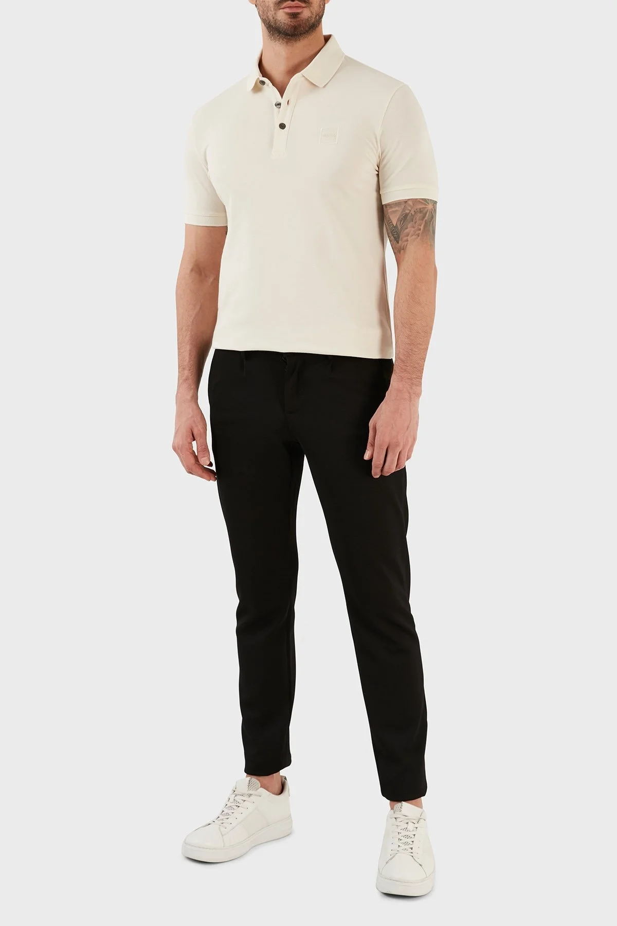 Boss Logolu Pamuklu Slim Fit Erkek Polo T Shirt 50472668 131 BEJ - 4