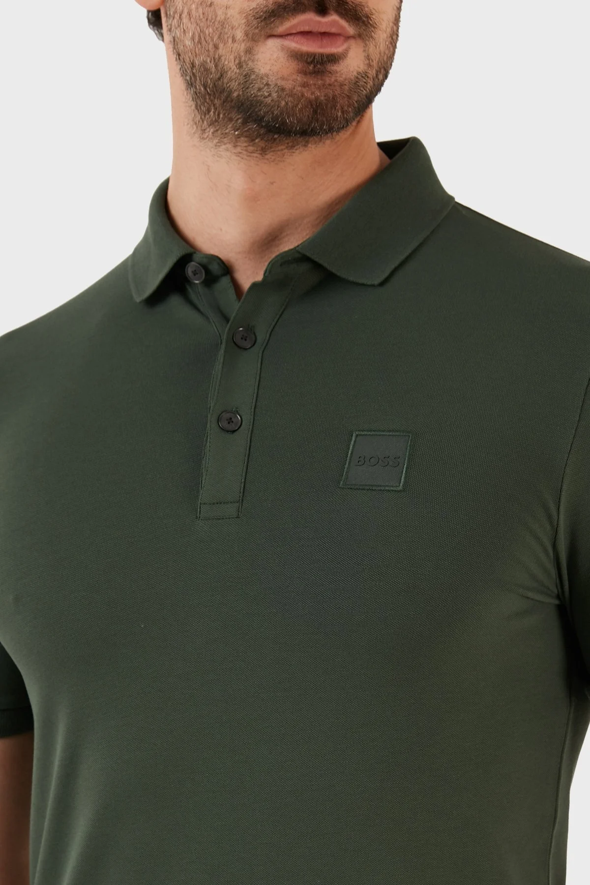 Boss Logolu Pamuklu Slim Fit Erkek Polo T Shirt 50472668 304 HAKİ - 4