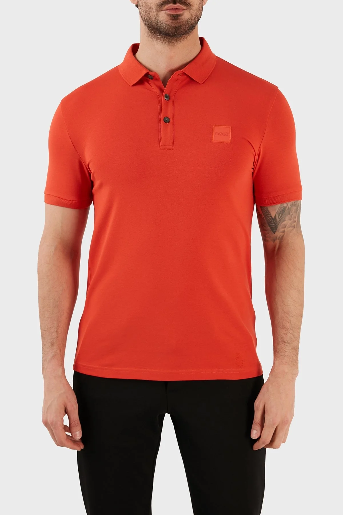 Boss Logolu Pamuklu Slim Fit Erkek Polo T Shirt 50472668 626 TURUNCU - 1