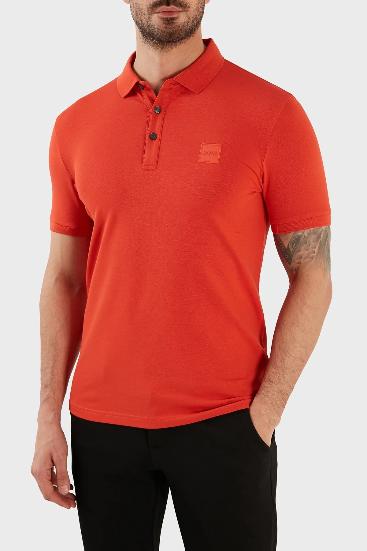 Boss Logolu Pamuklu Slim Fit Erkek Polo T Shirt 50472668 626 TURUNCU - 2