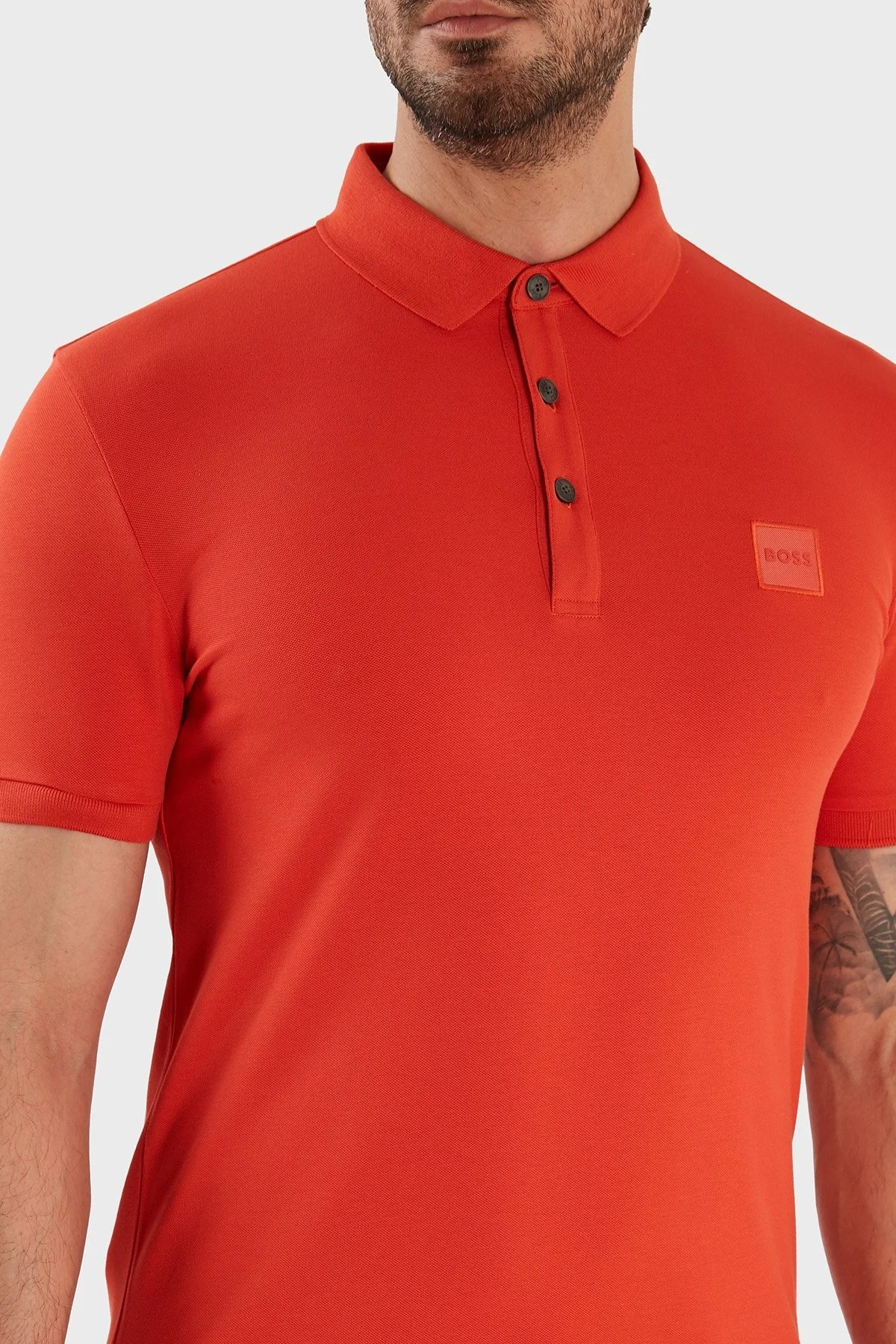 Boss Logolu Pamuklu Slim Fit Erkek Polo T Shirt 50472668 626 TURUNCU - 3