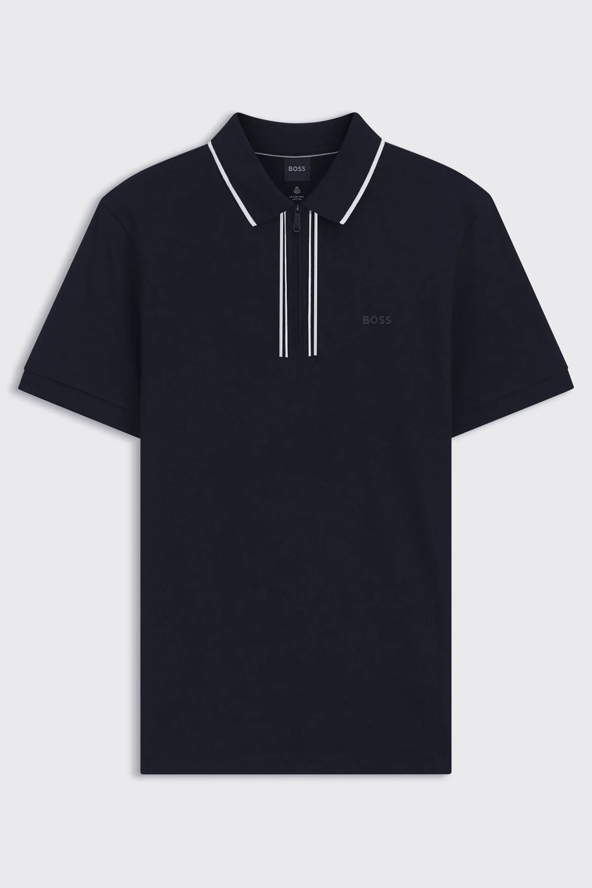 Boss Logolu Pamuklu Slim Fit Yaırım Fermuarlı Erkek Polo 50555698 404 LACİVERT - 1