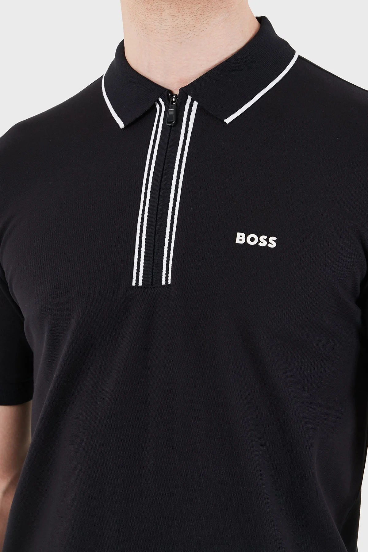 Boss Logolu Pamuklu Slim Fit Yaırım Fermuarlı Erkek Polo 50555698 404 LACİVERT - 5