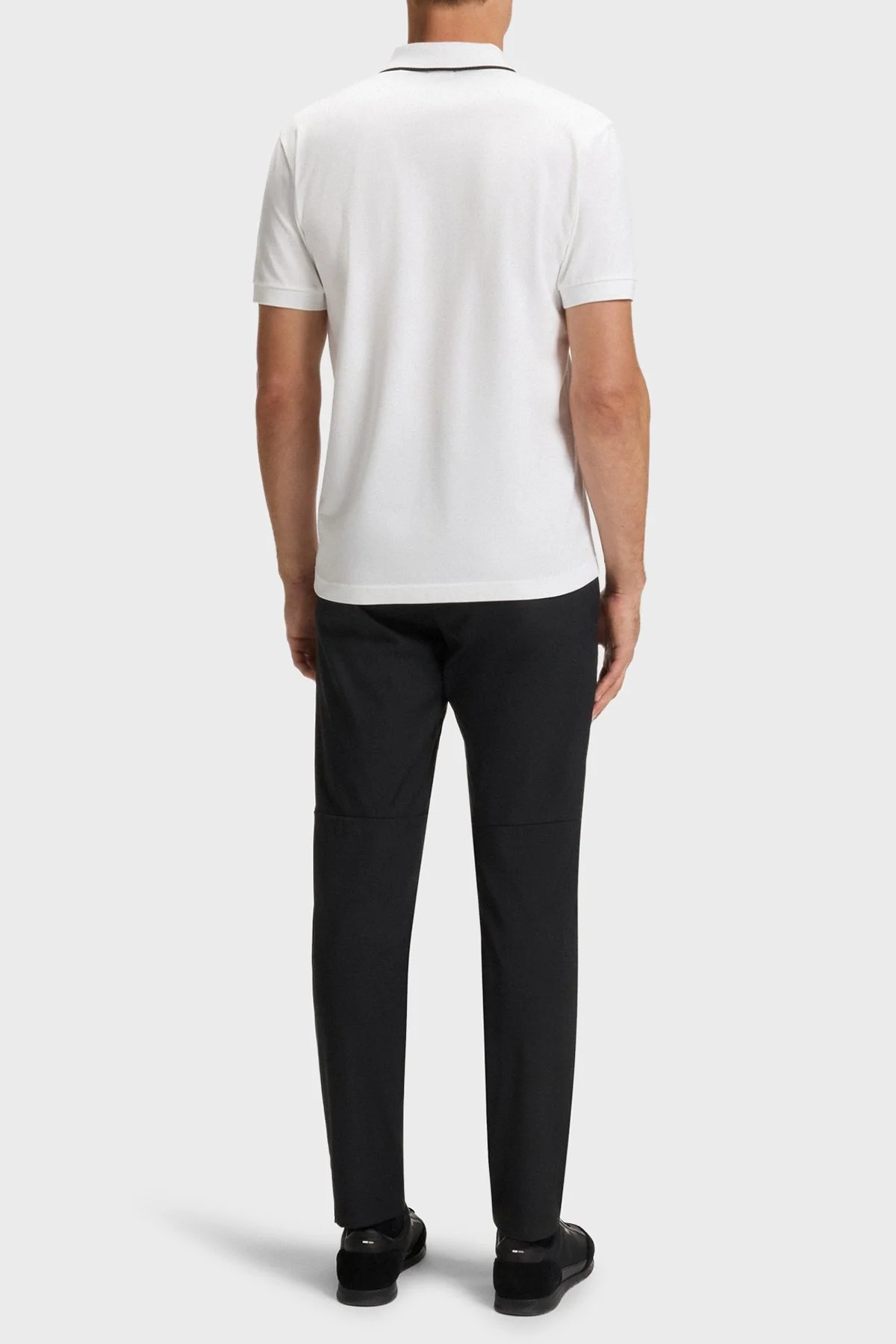 Boss Logolu Pamuklu Slim Fit Yarım Fermuarlı Polo Yaka Erkek T Shirt 50544450 100 BEYAZ - 3