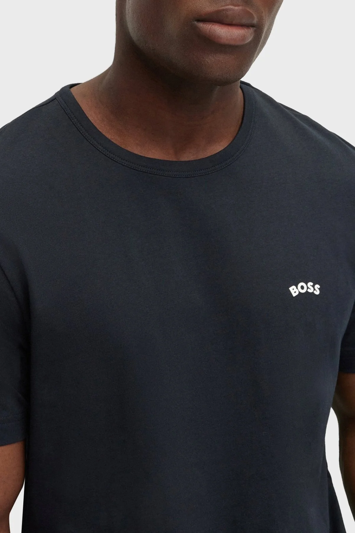 Boss Logolu Regular Fit Bisiklet Yaka % 100 Pamuk Erkek T Shirt S 50469045 402 LACİVERT - 4