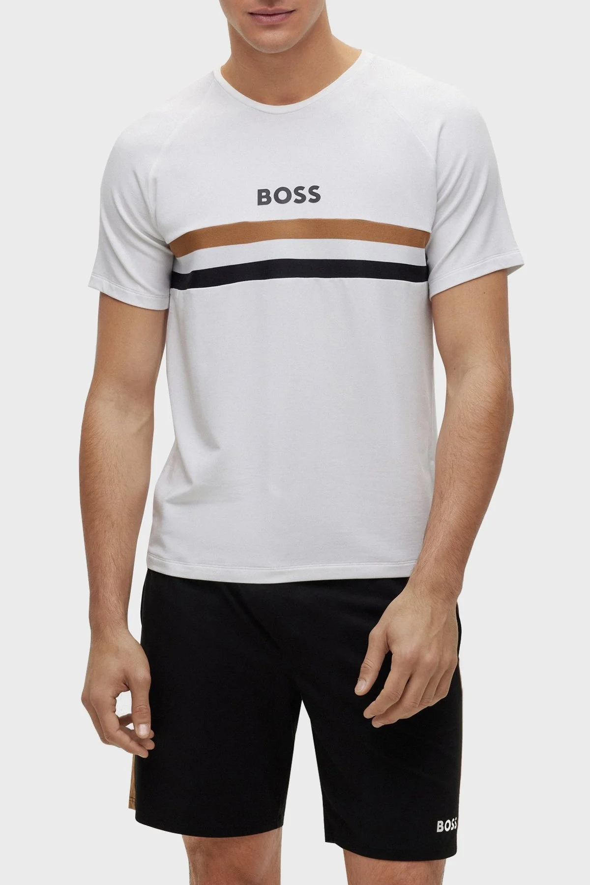 Boss Logolu Regular Fit Bisiklet Yaka Erkek T Shirt 50491487 100 BEYAZ - 1