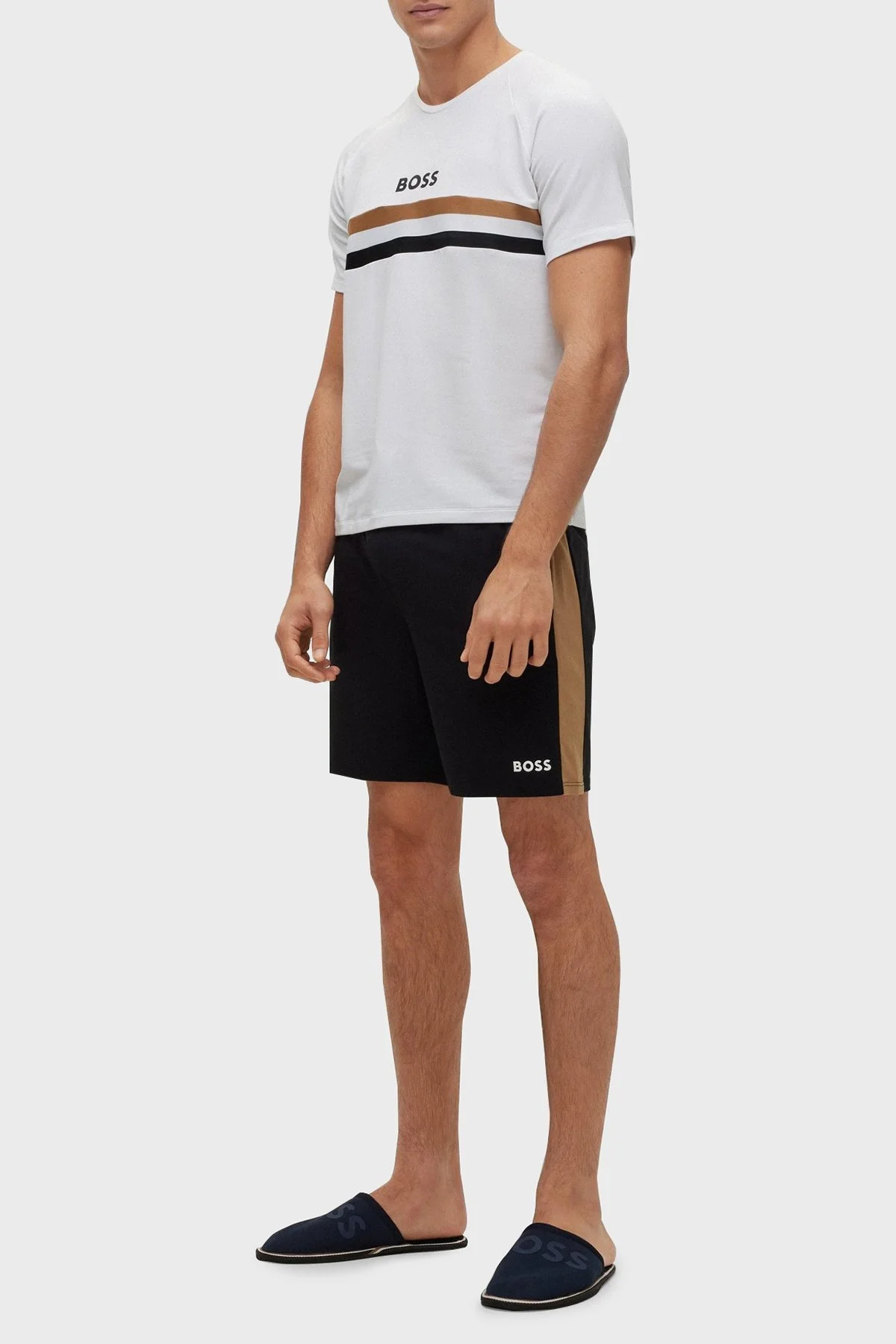 Boss Logolu Regular Fit Bisiklet Yaka Erkek T Shirt 50491487 100 BEYAZ - 2