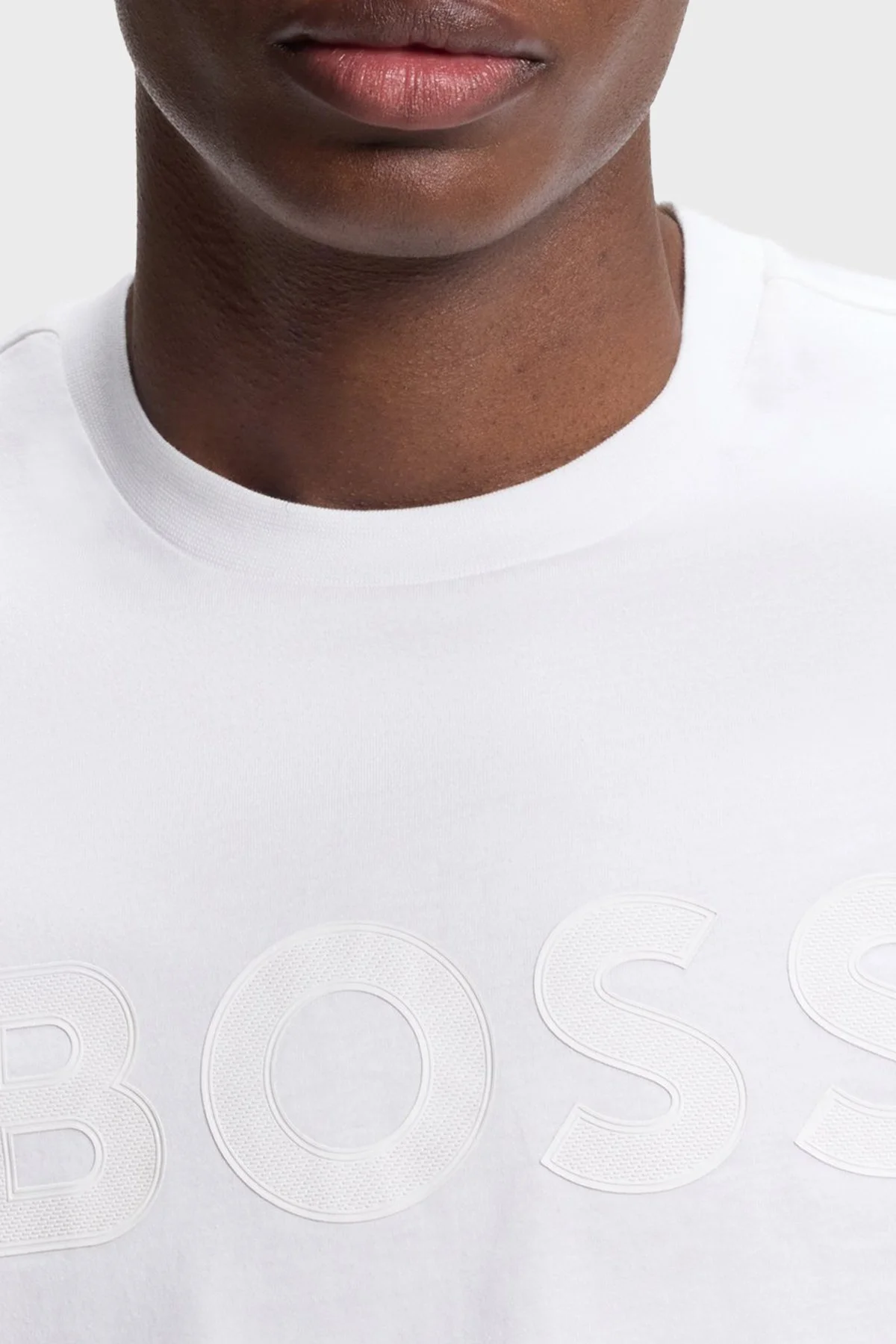 Boss Logolu Regular Fit Bisiklet Yaka Erkek T Shirt 50566883 100 Beyaz - 4