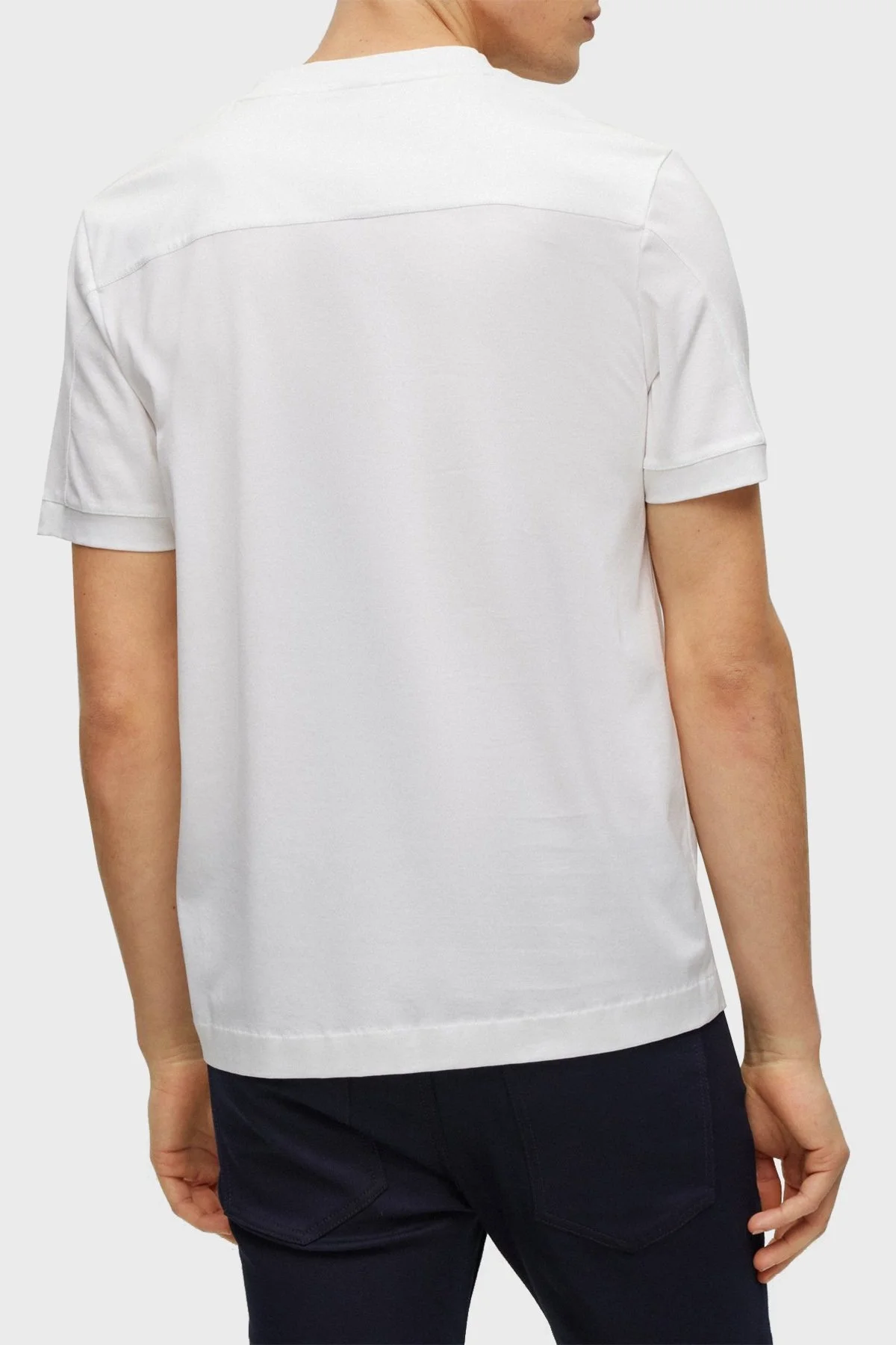 Boss Logolu Regular Fit Bisiklet Yaka Merserize Pamuklu Erkek T Shirt 50492425 100 BEYAZ - 2