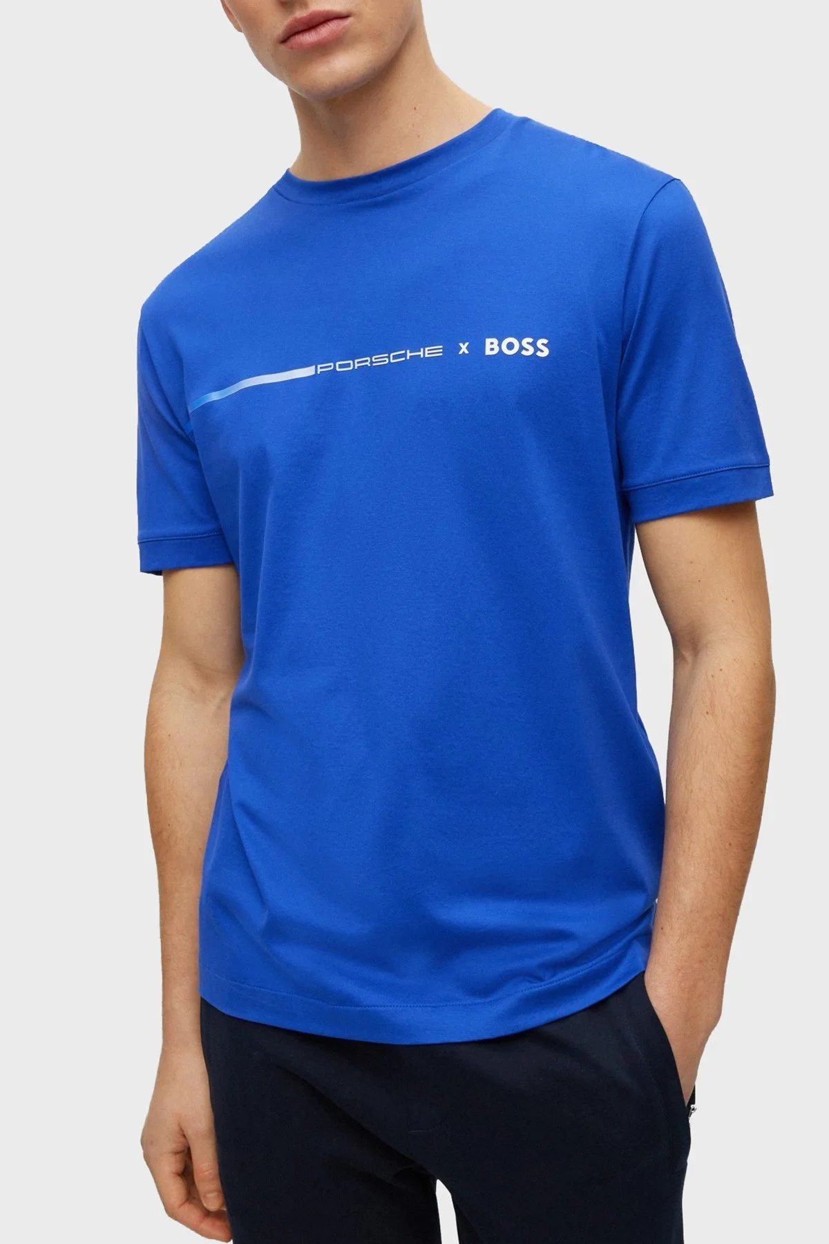 Boss Logolu Regular Fit Bisiklet Yaka Merserize Pamuklu Erkek T Shirt 50492425 433 SAKS - 1