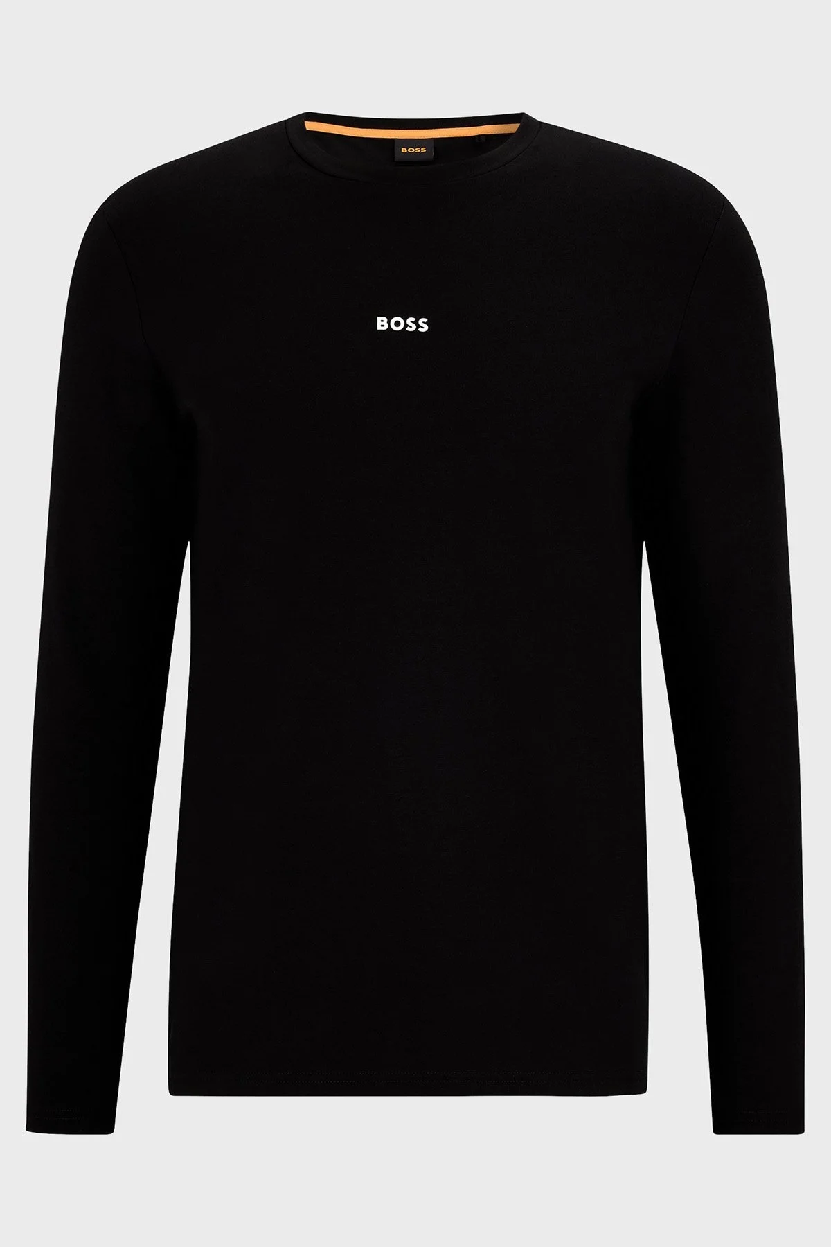Boss Logolu Regular Fit Bisiklet Yaka Uzun Kollu Pamuklu Erkek T Shirt 50473286 001 SİYAH - 4