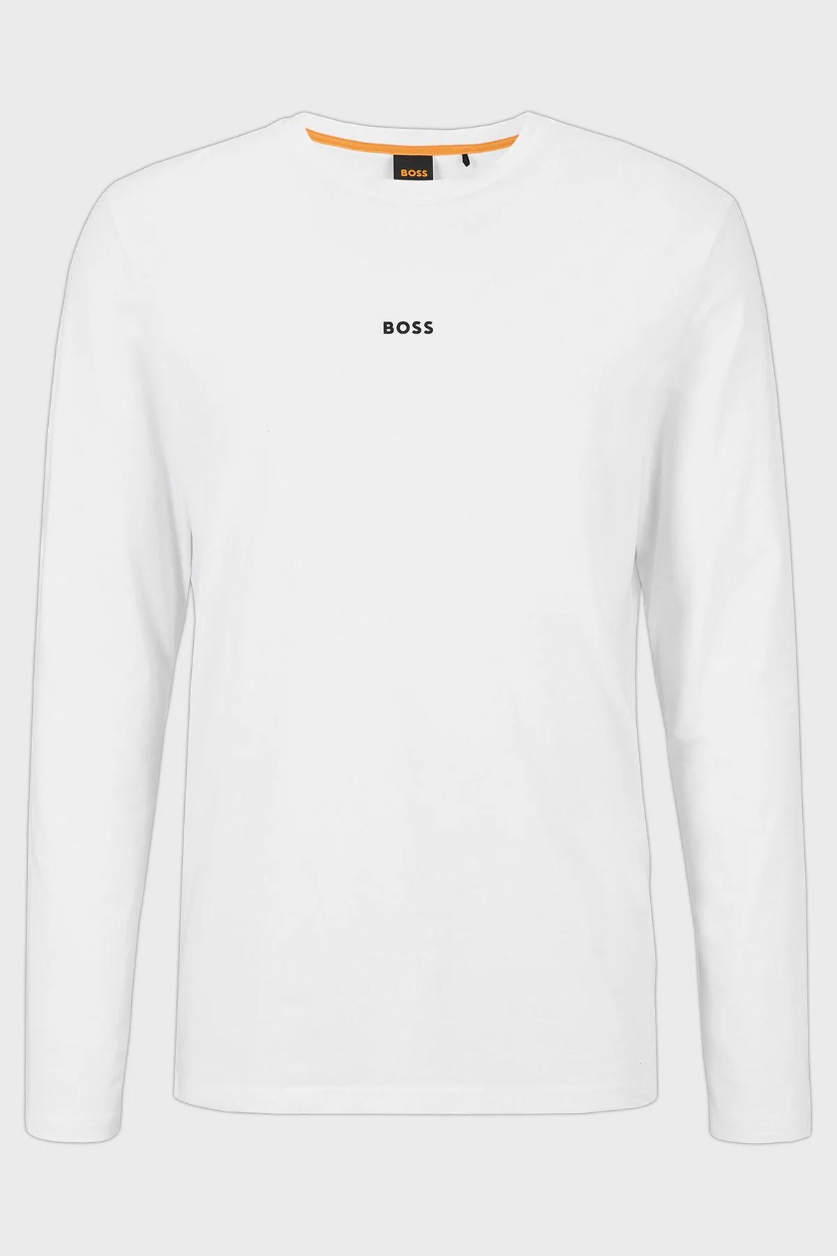 Boss Logolu Regular Fit Bisiklet Yaka Uzun Kollu Pamuklu Erkek Sweat 50473286 100 BEYAZ - 5
