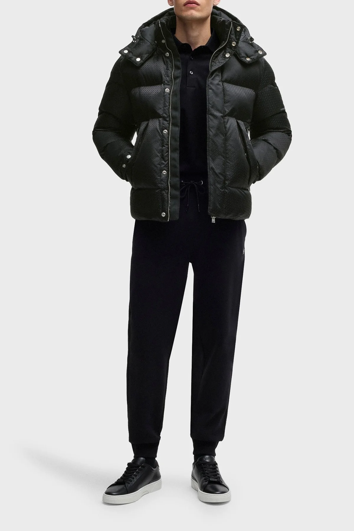 Boss Logolu Regular Fit Çıkarılabilir Kapüşonlu Şişme Erkek Mont 50525364 001 SİYAH - 2