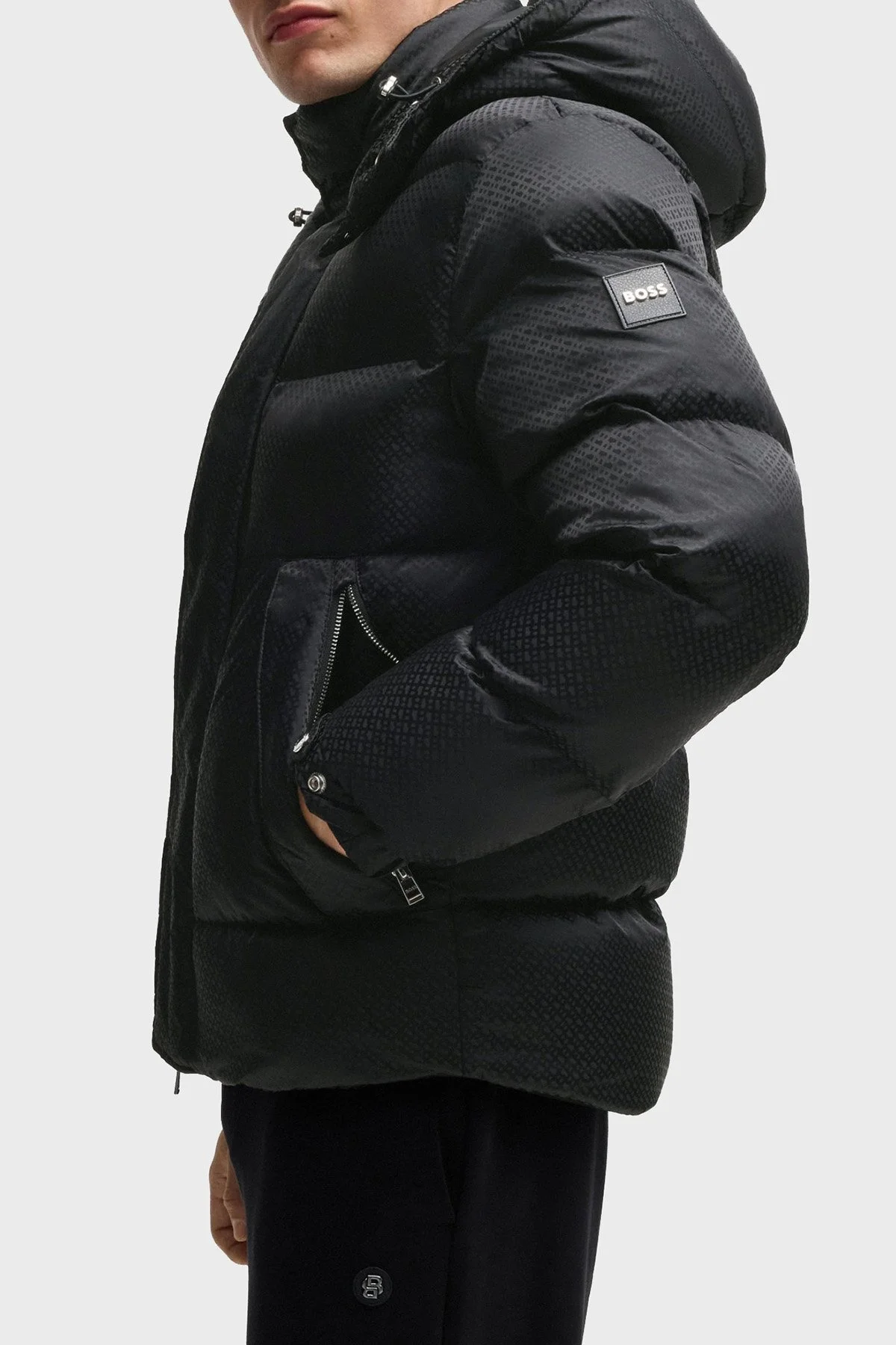 Boss Logolu Regular Fit Çıkarılabilir Kapüşonlu Şişme Erkek Mont 50525364 001 SİYAH - 5