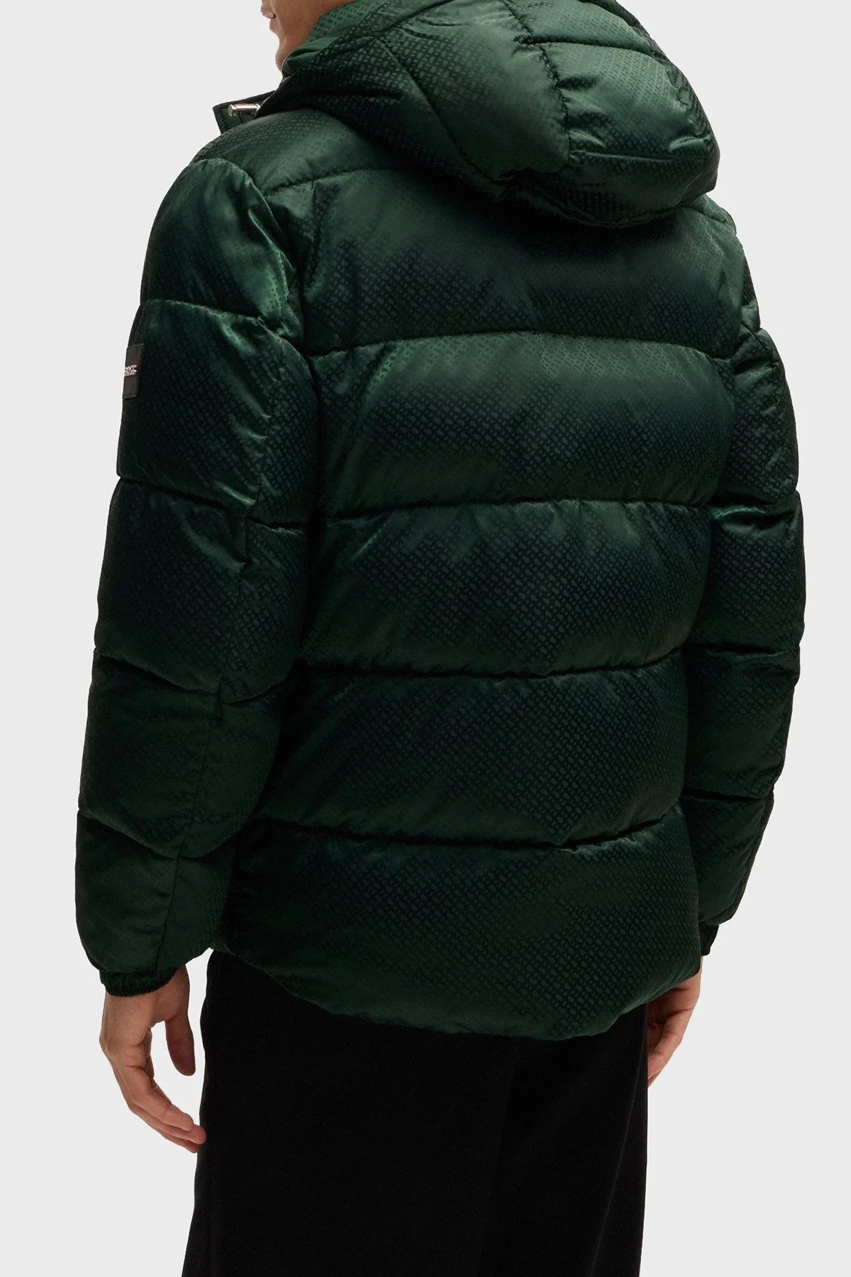 Boss Logolu Regular Fit Çıkarılabilir Kapüşonlu Şişme Erkek Mont 50525364 385 YEŞİL - 2