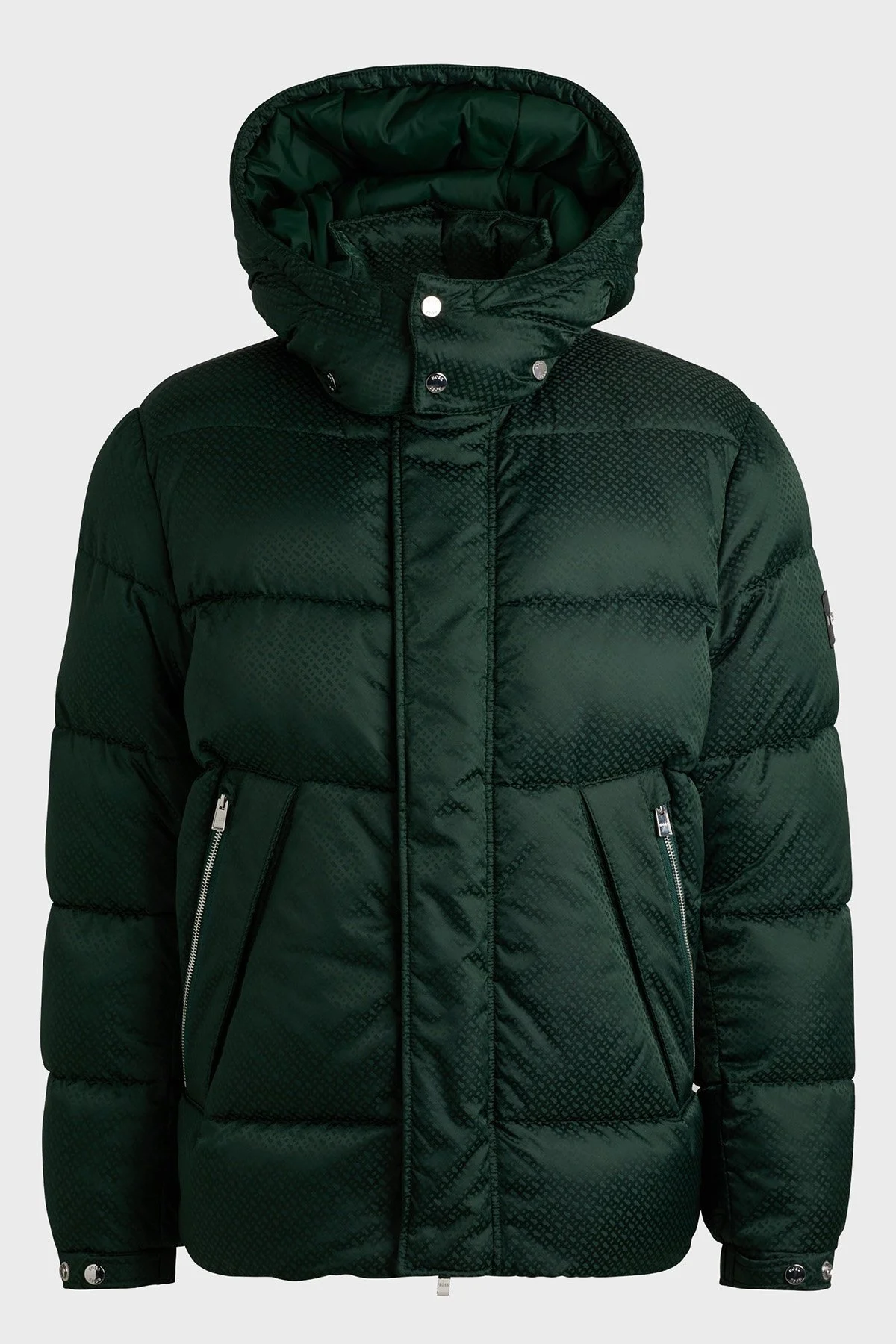 Boss Logolu Regular Fit Çıkarılabilir Kapüşonlu Şişme Erkek Mont 50525364 385 YEŞİL - 6