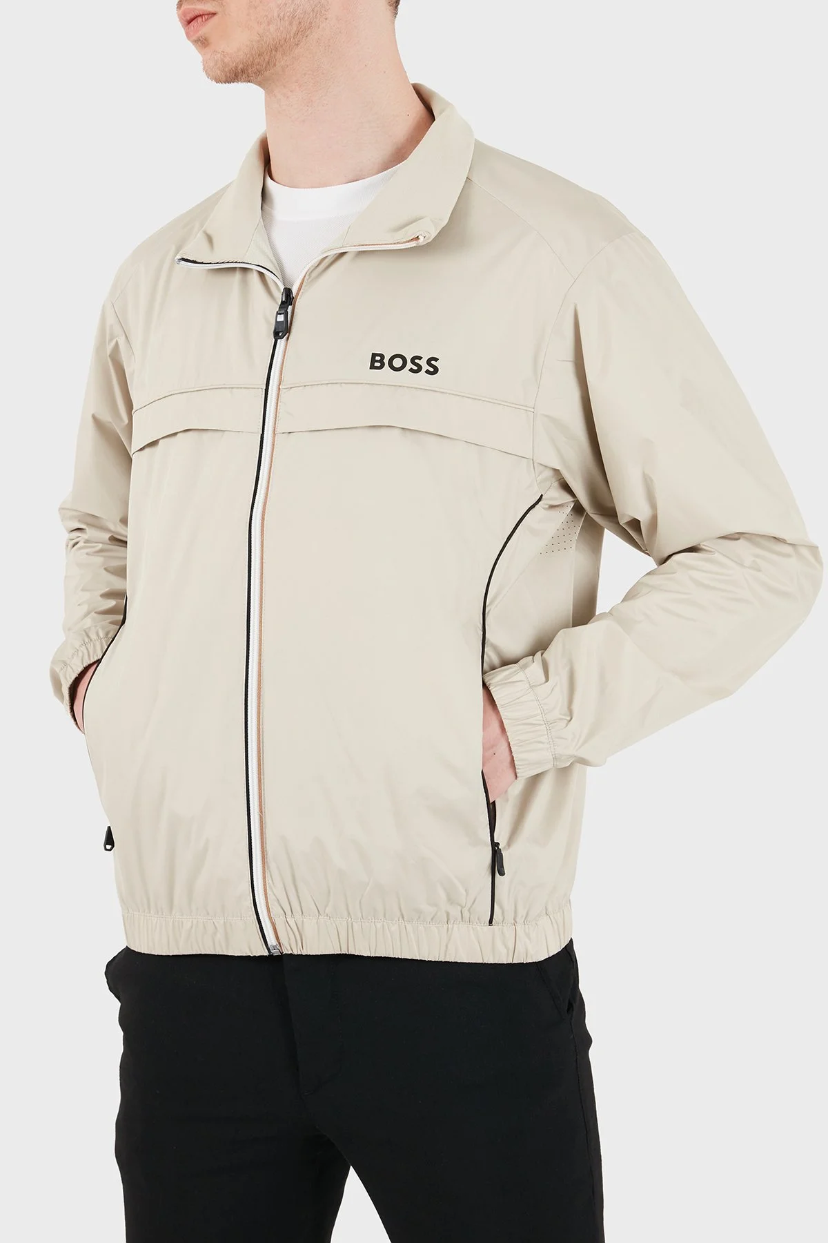Boss Logolu Regular Fit Dik Yaka Erkek Mont 50551069 272 BEJ - 4