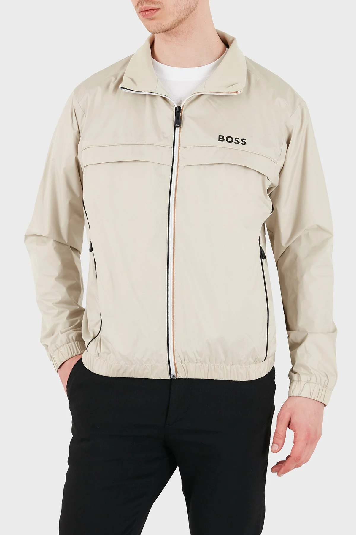 Boss Logolu Regular Fit Dik Yaka Erkek Mont 50551069 272 BEJ - 5