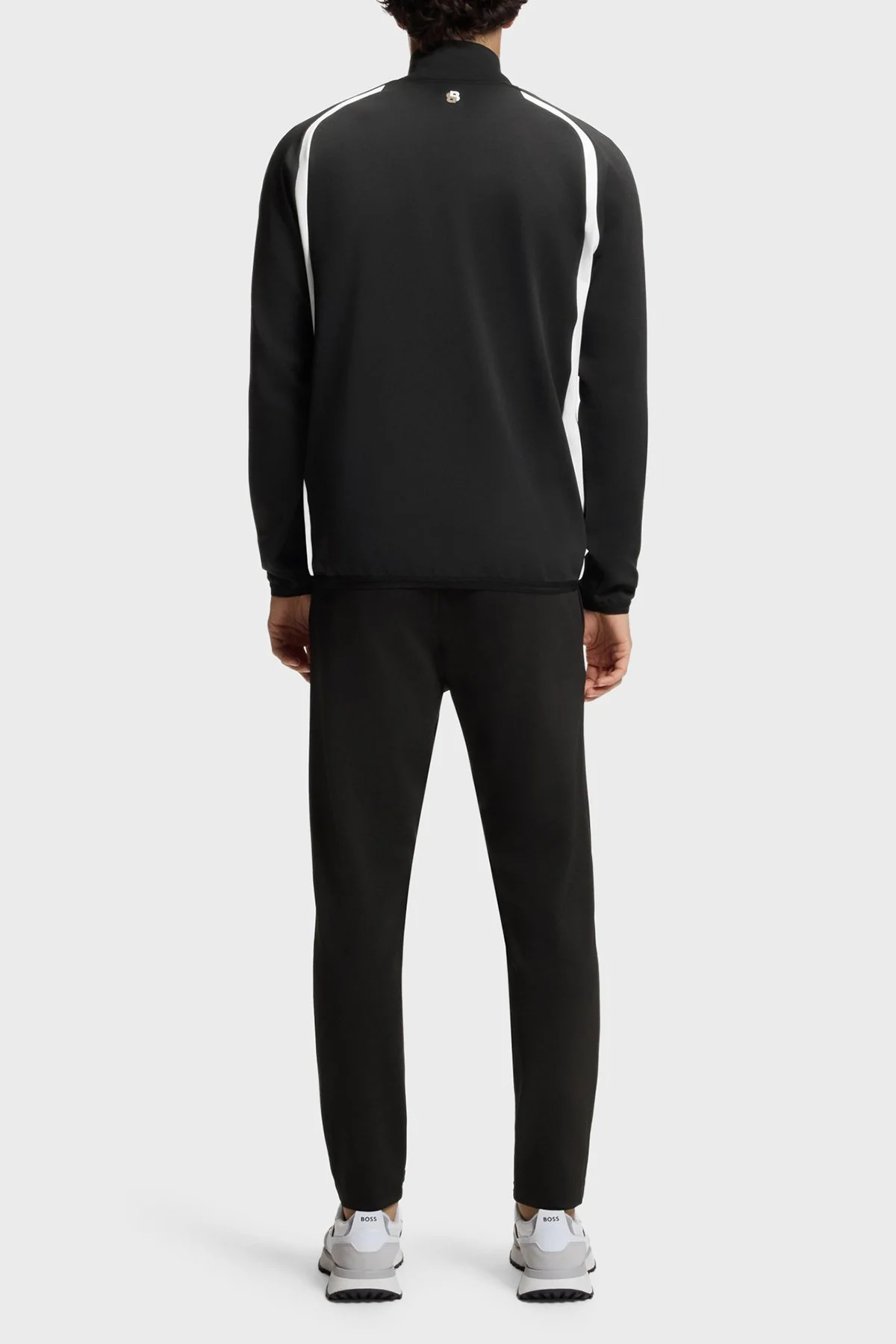 Boss Logolu Regular Fit Dik Yaka Fermuarlı Erkek Sweat 50554402 001 SİYAH-BEYAZ - 3