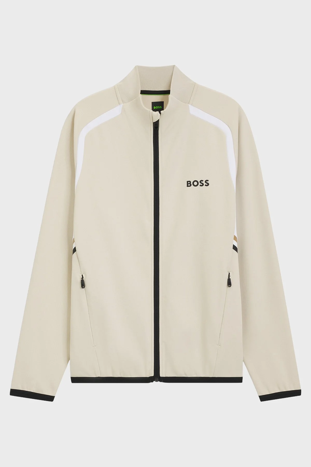 Boss Logolu Regular Fit Dik Yaka Fermuarlı Sweat Erkek Sweatshirt 50554402 272 BEJ - 5
