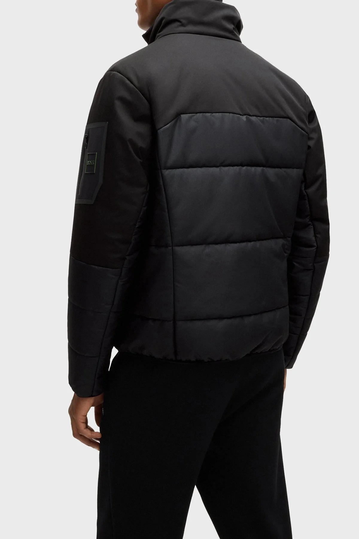 Boss Logolu Regular Fit Dik Yaka Şişme Erkek Mont 50522668 001 SİYAH - 2