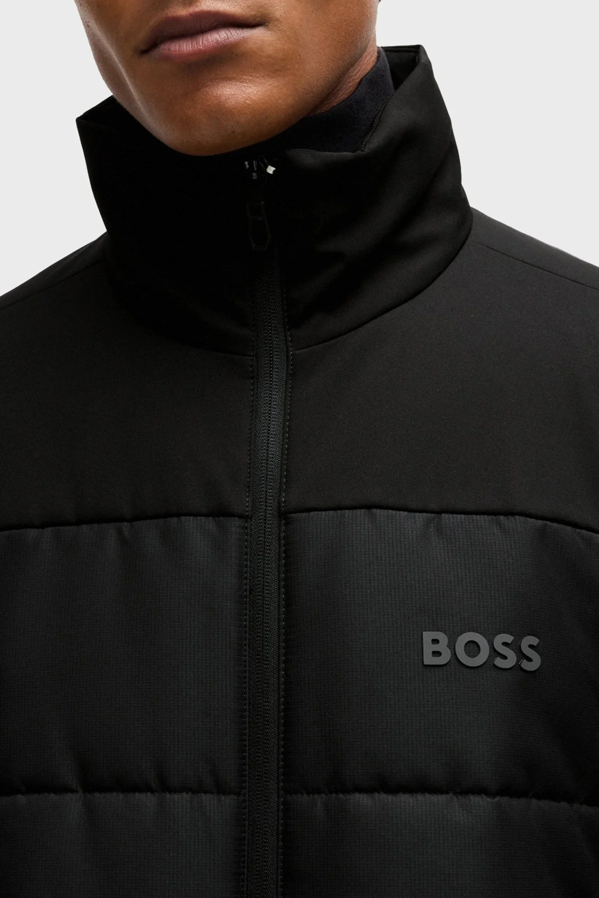 Boss Logolu Regular Fit Dik Yaka Şişme Erkek Mont 50522668 001 SİYAH - 5