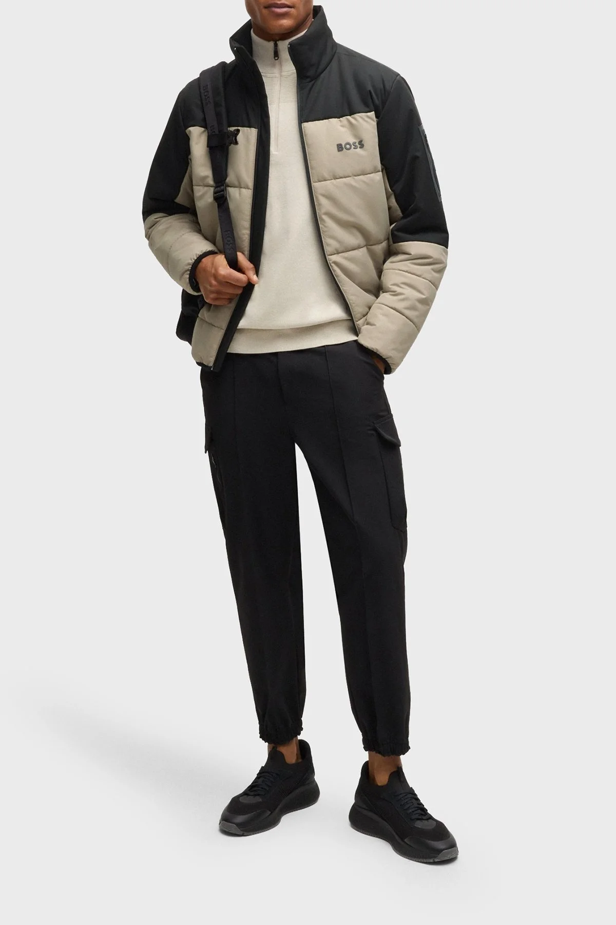 Boss Logolu Regular Fit Dik Yaka Şişme Erkek Mont 50522668 334 HAKİ - 2