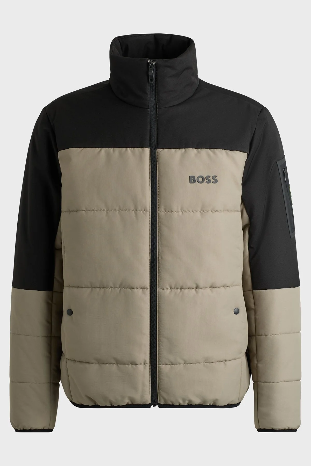 Boss Logolu Regular Fit Dik Yaka Şişme Erkek Mont 50522668 334 HAKİ - 6
